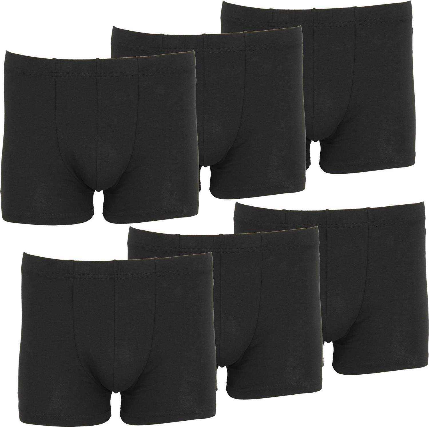Unterhosen Boxershorts schwarz Unterwäsche EloModa (6-St) 6 - 12 Herren Boxershorts 6 Baumwolle; Pack, er 212