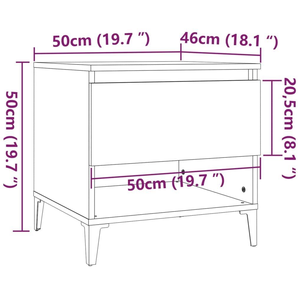 furnicato Beistelltisch Holzwerkstoff 50x46x50 (1-St) cm Weiß