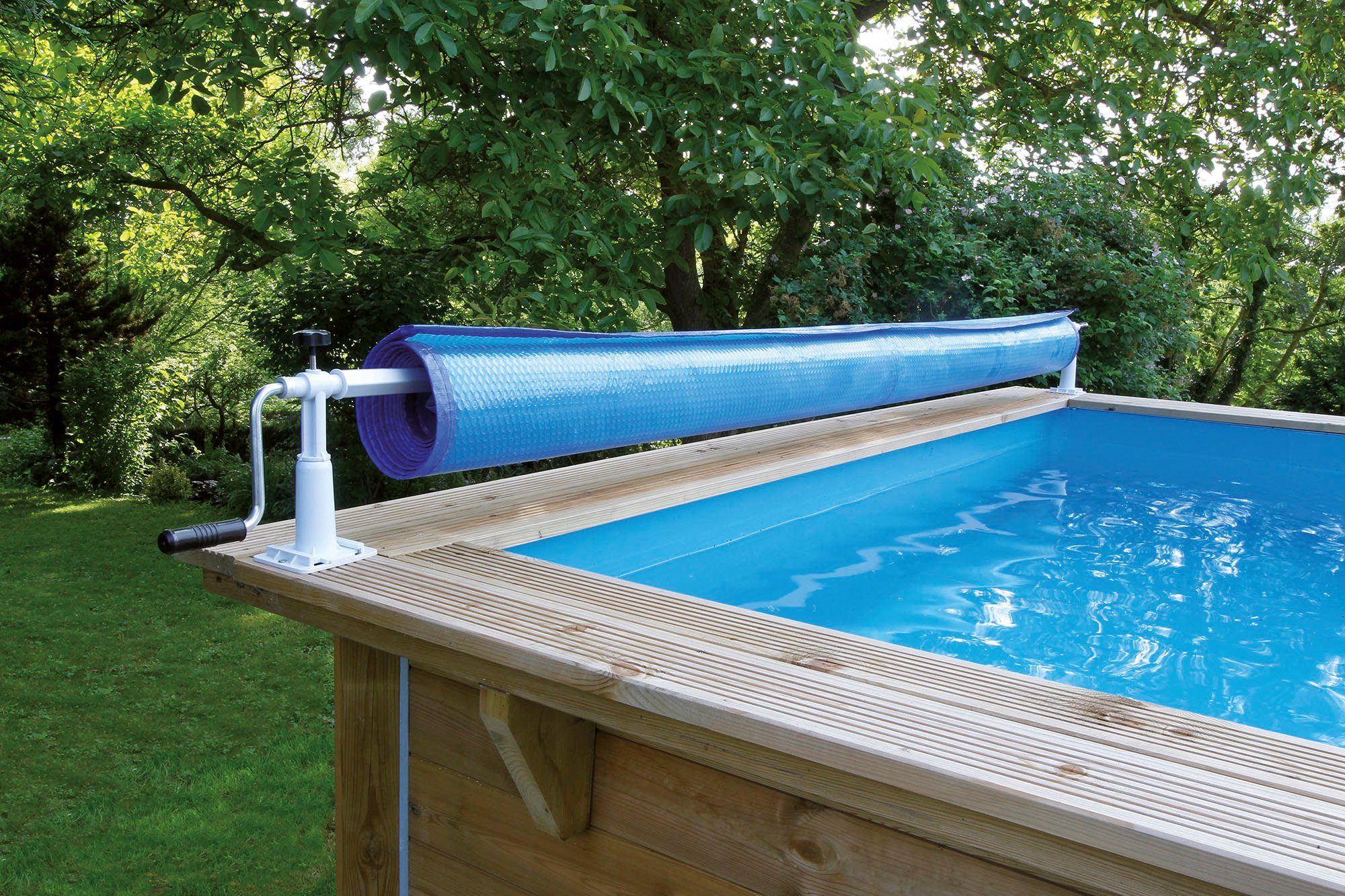 Ubbink Planenaufroller Aufrollvorrichtung XTRA, für Pools mit Rändern aus Holz, Rohren, Metall oder Beton