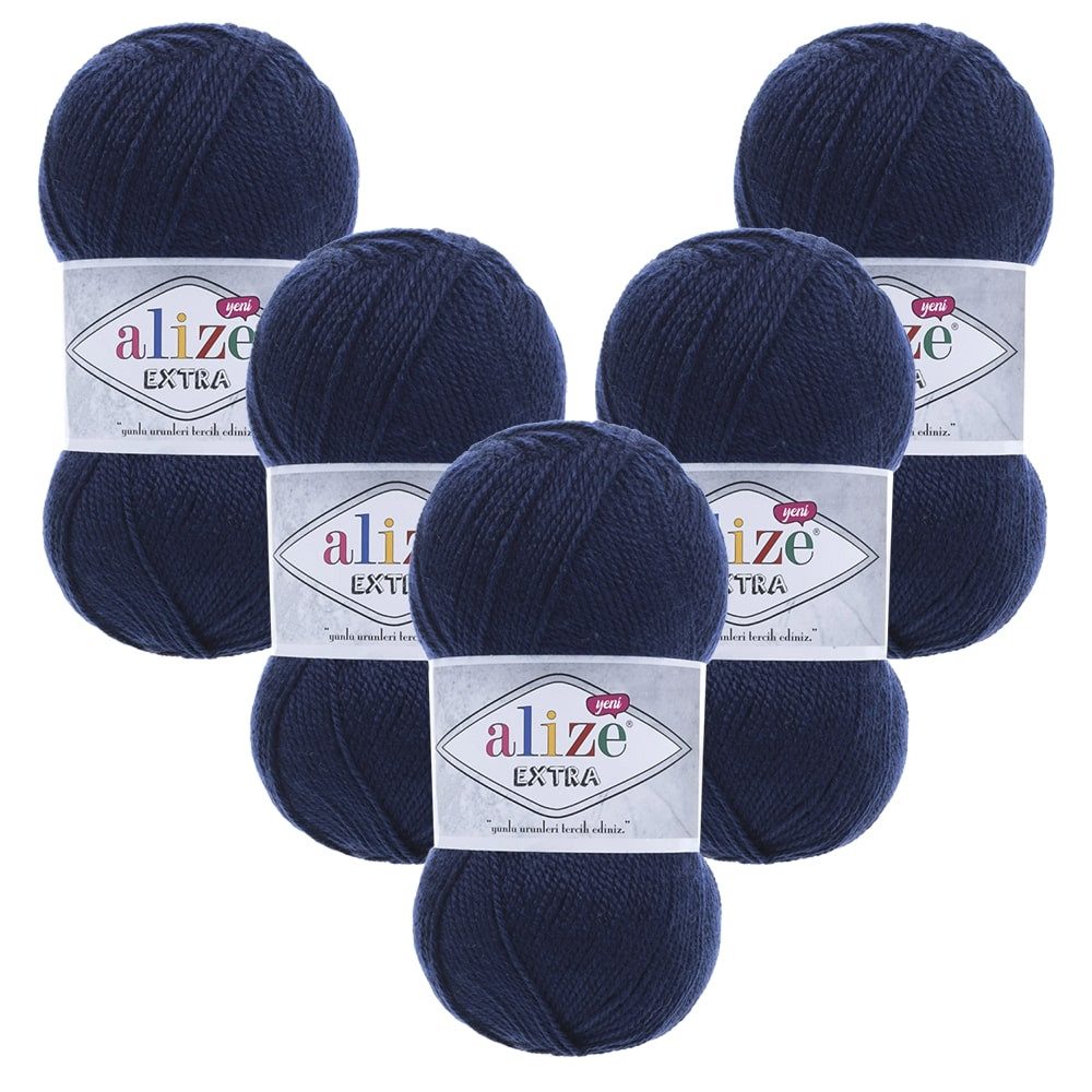 Alize 5 x ALIZE Extra Häkelwolle, 220 m, Handstrickgarn,Häkeln