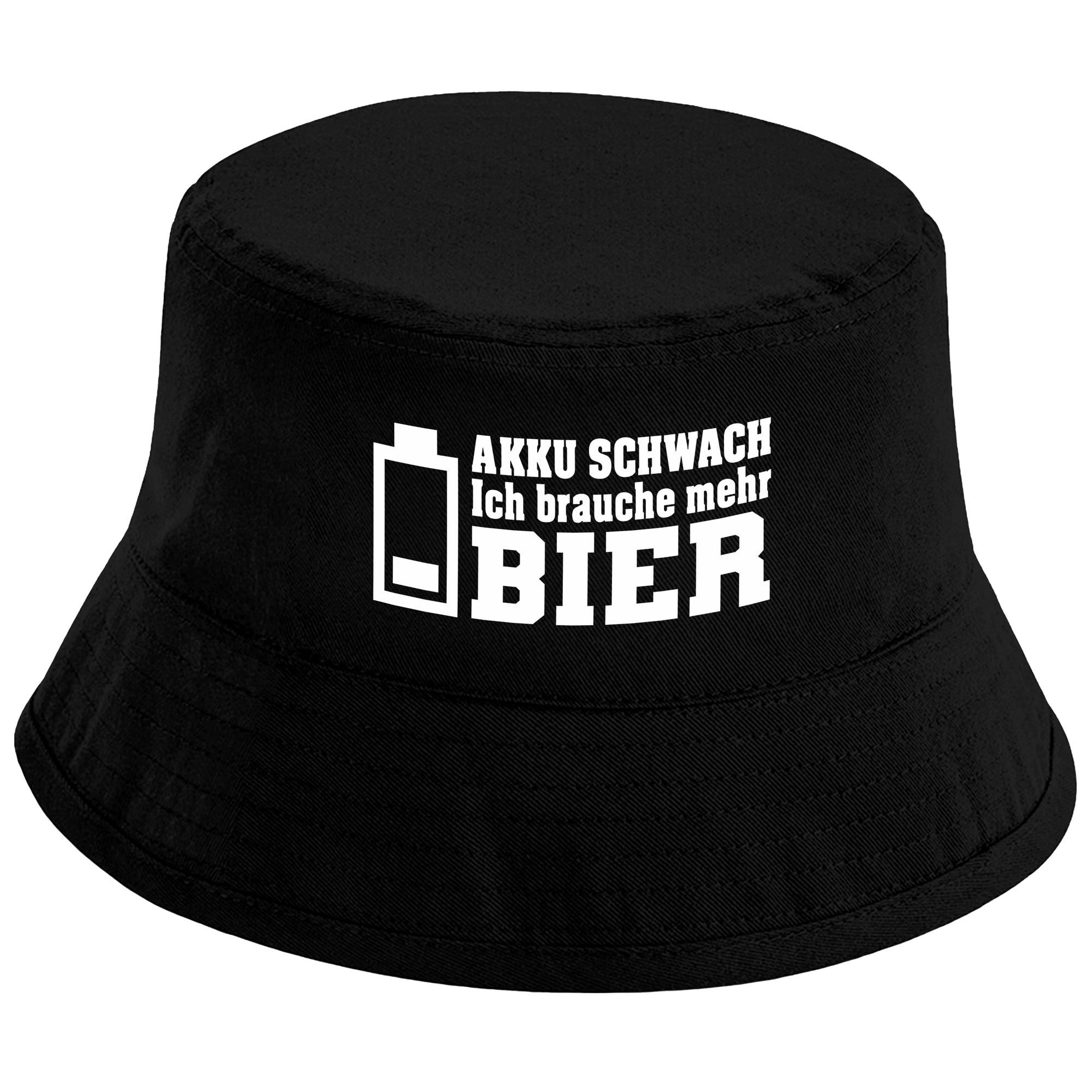 Sonnenhut Bucket Hat Akku schwach - Ich brauche mehr Bier