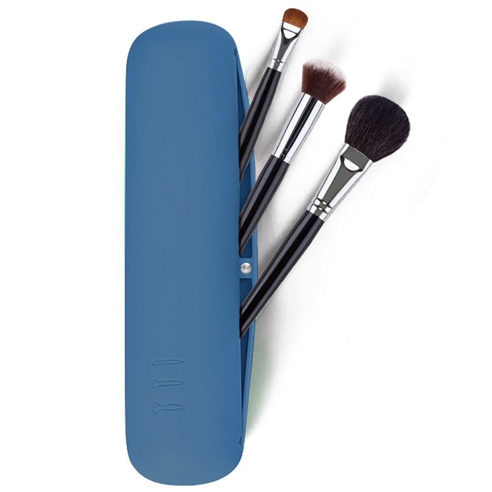 blue Blusmart Silikon-Make-up-Pinselhalter, Magnetische Kosmetiktasche
