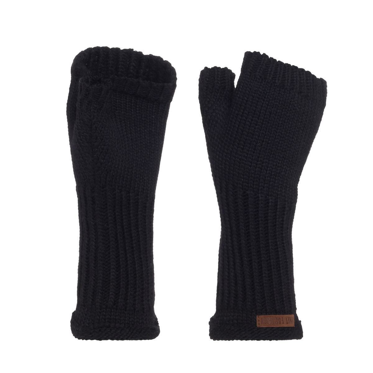 Knit Factory Strickhandschuhe Cleo Handschuhe One Size Glatt Schwarz (1-St) Handschuhe Handstulpen Handschuhe ihne Finger