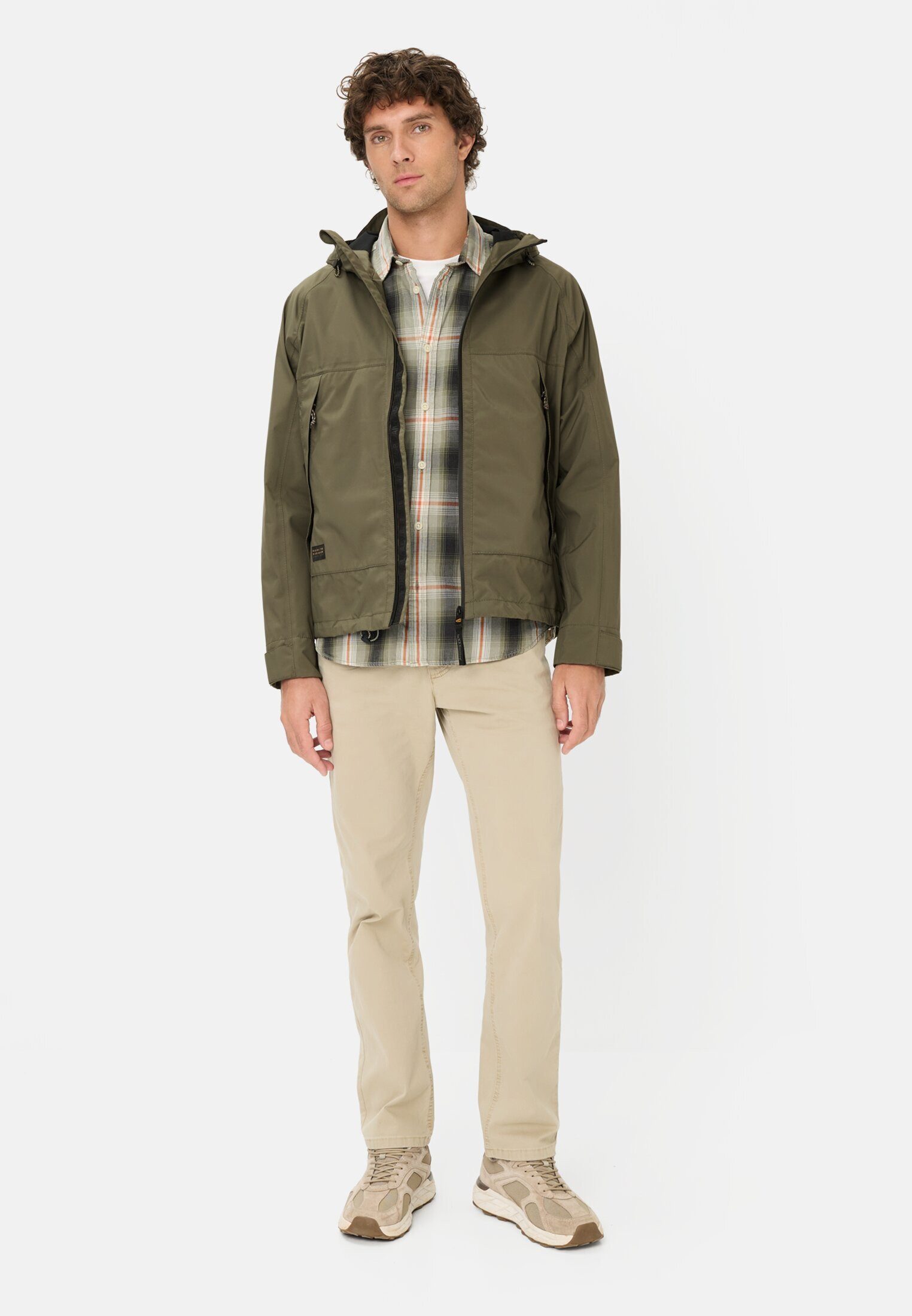 camel active Funktionsjacke mit Kapuze Langarm Markenlabel