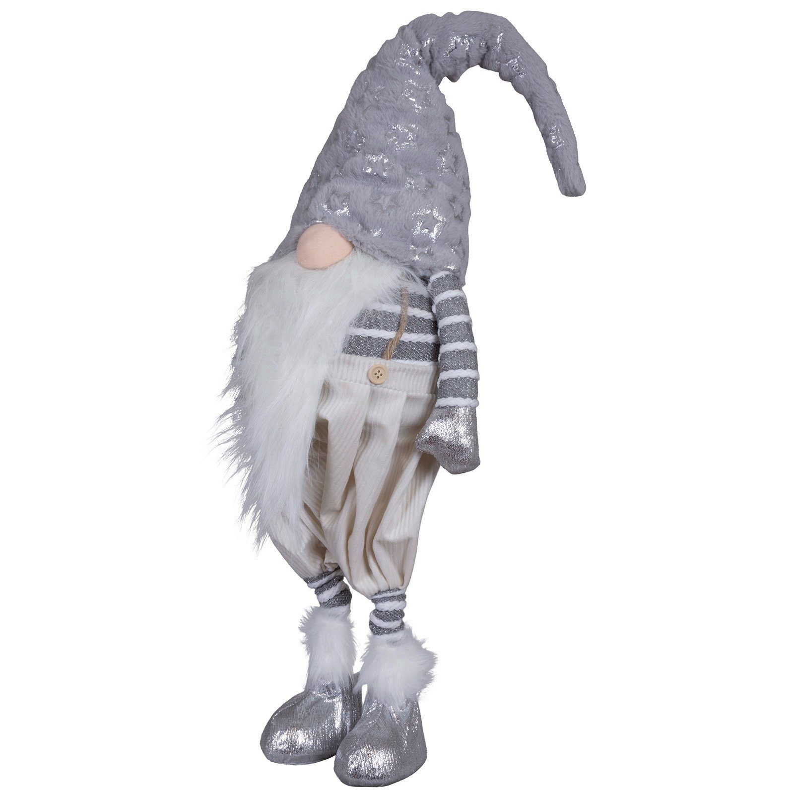 Christmas Paradise Weihnachtsfigur Бес 70cm (98cm) stehend (XXL Deko Figur, 1 St), Weihnachten, silber-grau