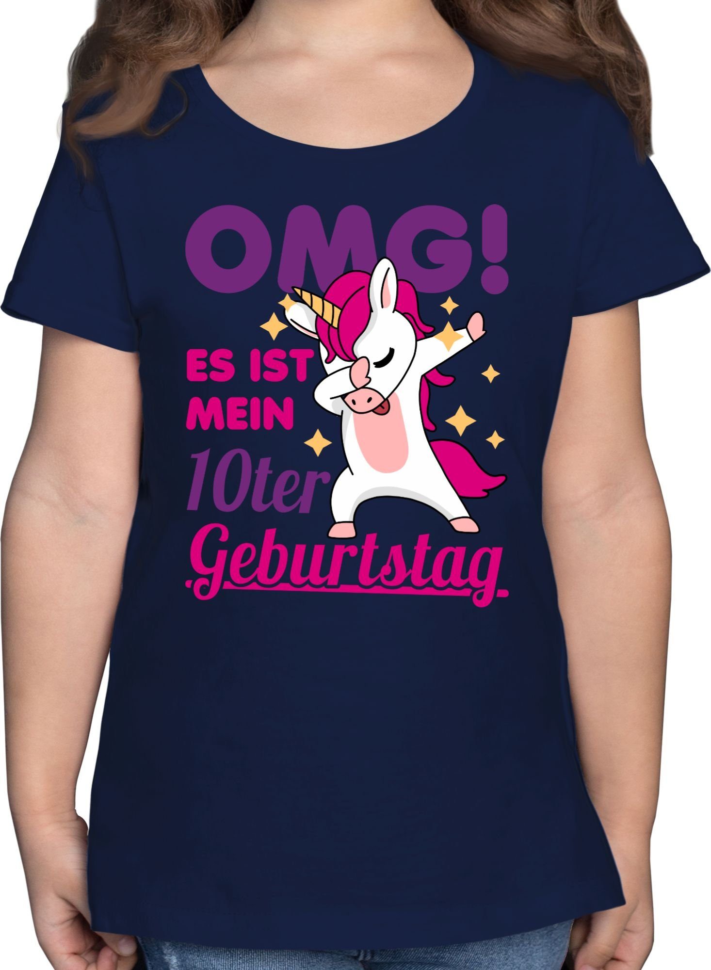 T-Shirt OMG! Es ist mein zehnter Geburtstag Dabbendes Einhorn