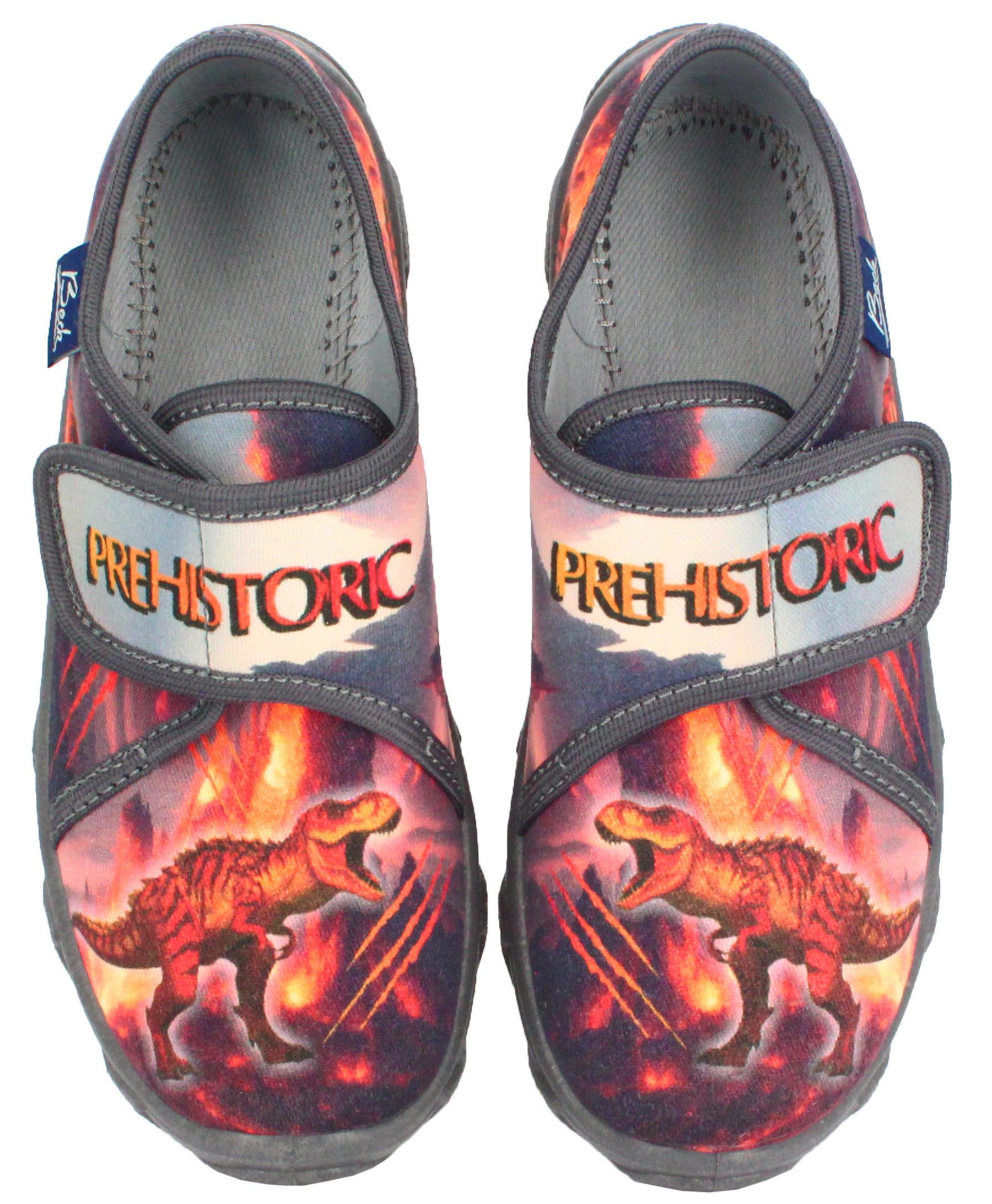 Beck Hausschuh Prehistoric Hausschuh mit aufwändigem Print, T-Rex und Vulkanlandschaft – Bild 5 von 5