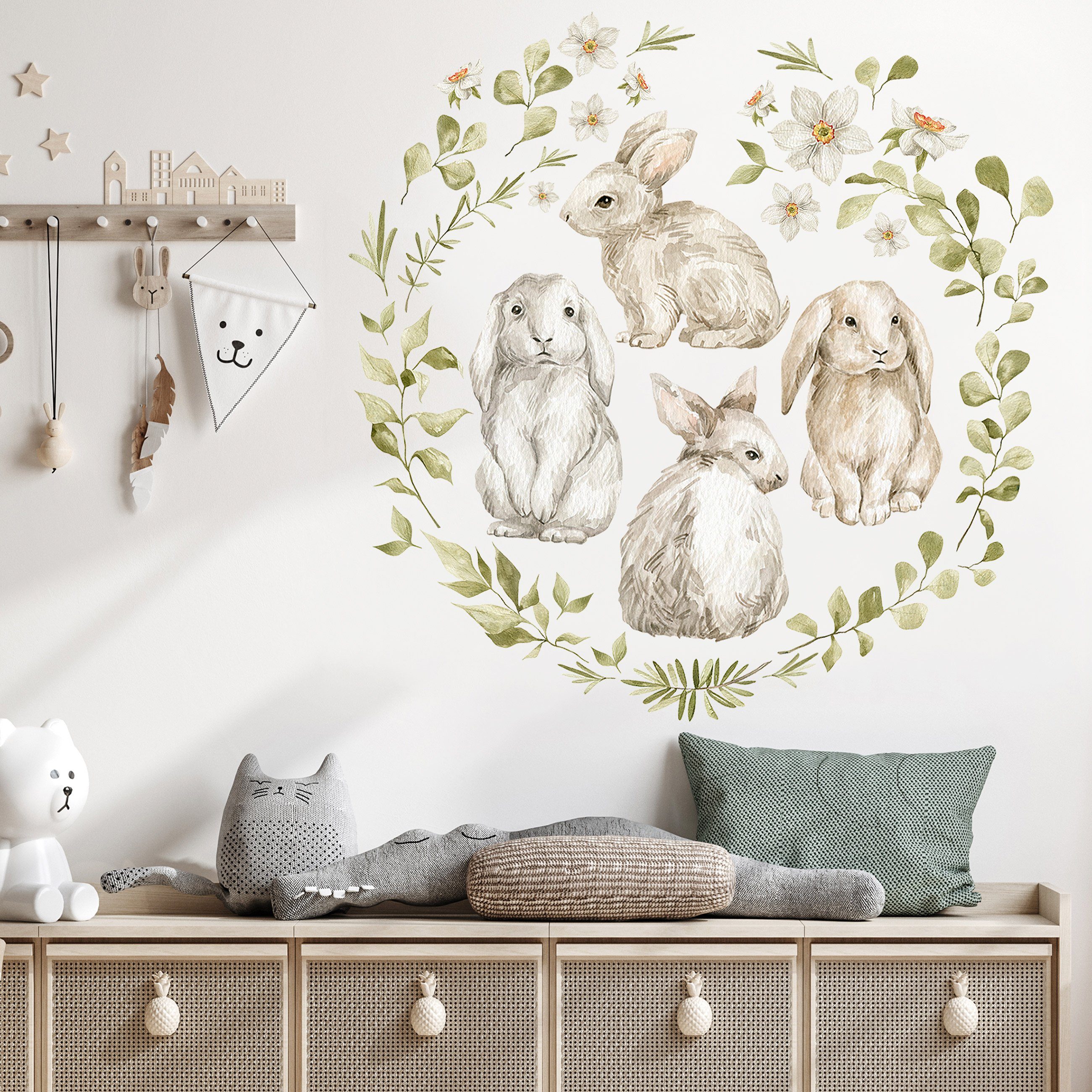 Wallarena Wandtattoo Natur - Mehrfarbig - Modern - Vlies - Wohnzimmer