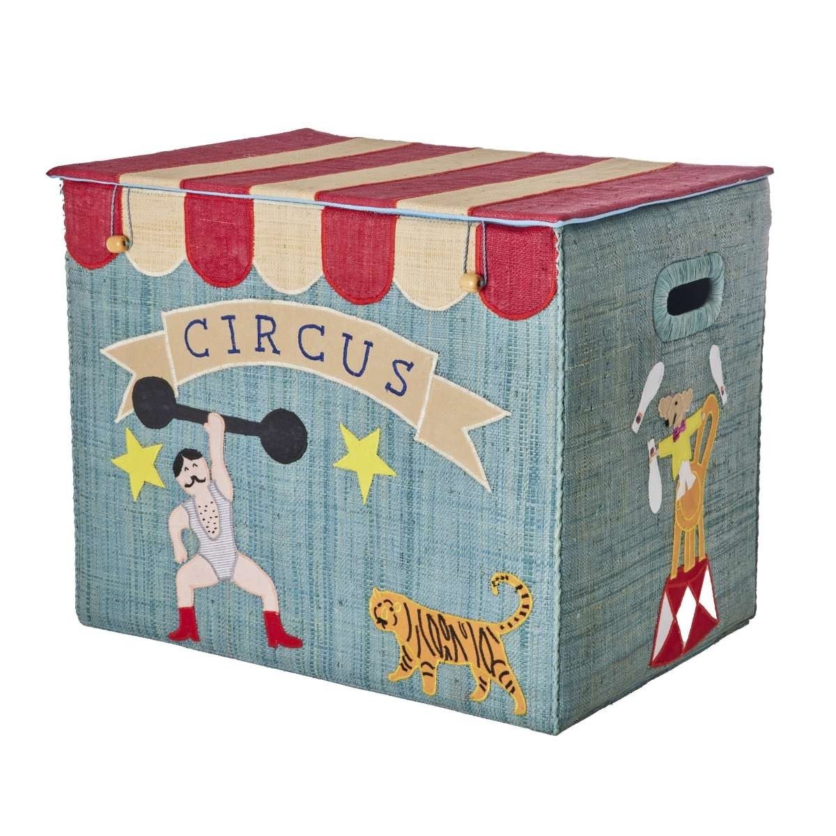 rice Aufbewahrungskorb Aufbewahrungsbox Zirkus faltbar Raffia groß mit Deckel