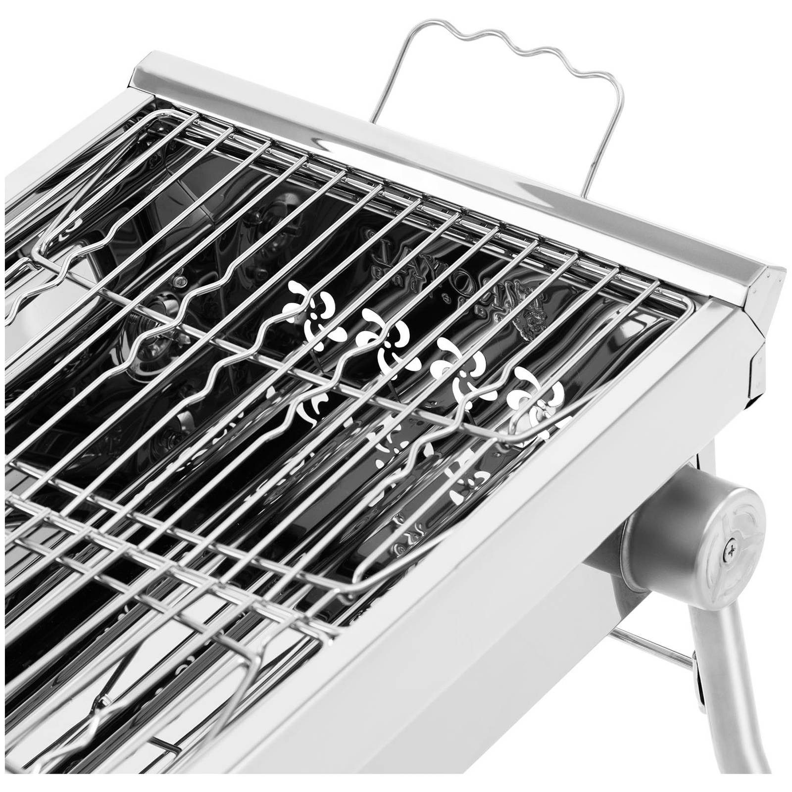 Royal Catering Holzkohlegrill Holzkohlegrill klappbar 43 x 25 cm Edelstahl, verzinkter Stahl