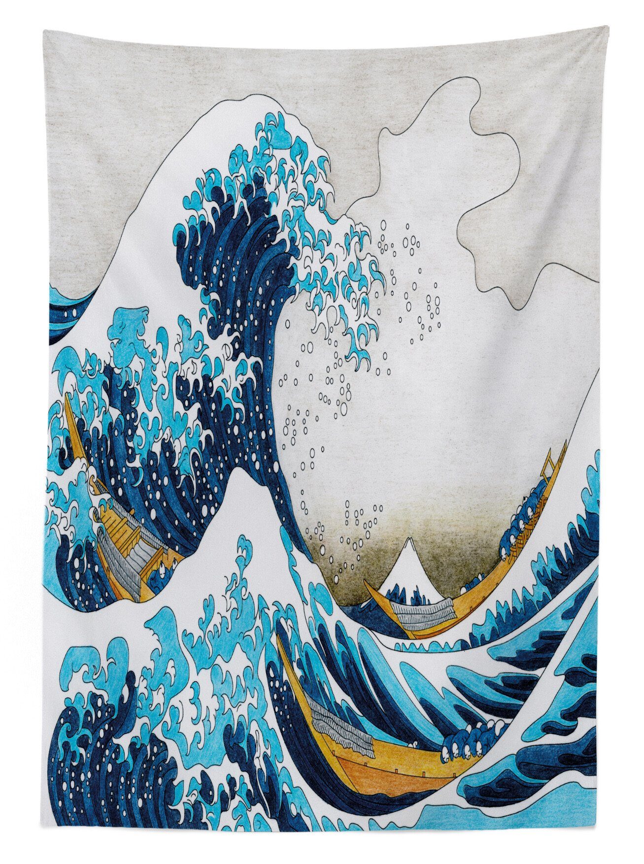 Abakuhaus Tischdecke Farbfest Waschbar Welle geeignet Bereich Außen Farben, Oceanic von den Kanagawa Klare Hokusai Für