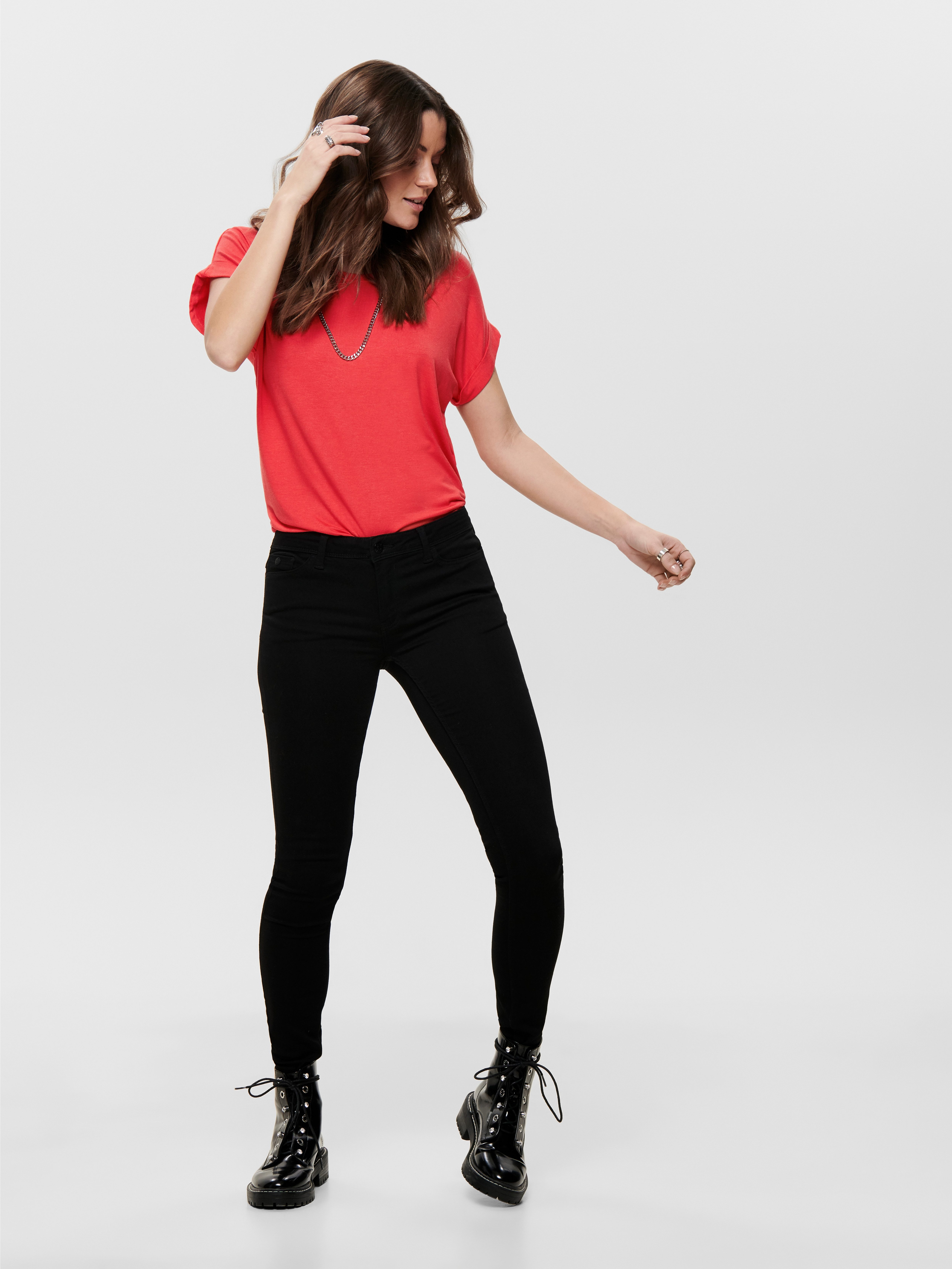 ONLY T-Shirt ONLMOSTER – Kurzarmshirt mit Aufschlag und klassischem Look Viskosemischung, regular fit