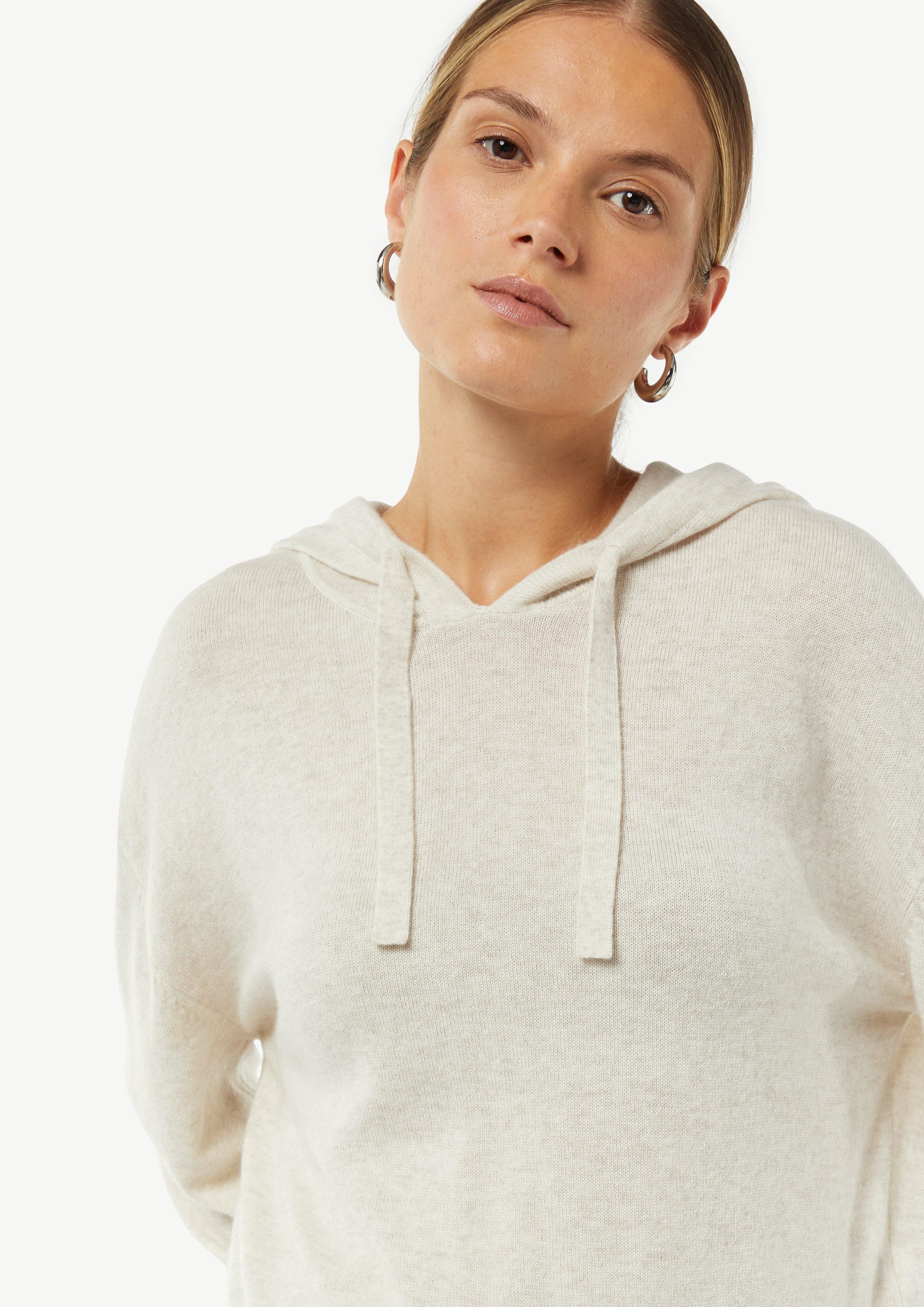 comma Langarmshirt Kapuzenstrickpullover aus Kaschmirmix günstig online kaufen