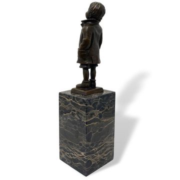 Aubaho Skulptur Bronzeskulptur Junge 28cm Bronze Figur Statue Bronzefigur im Antik-Sti