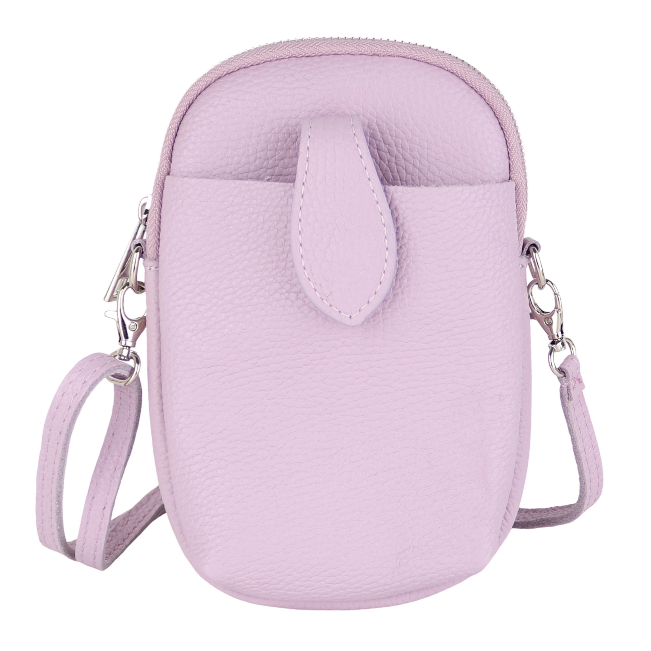 MIRROSI Handytasche Damen Kleine Umhängetasche aus Echtleder Made in Itlay (ca. 14x21x3cm), Mini Handytasche zum Umhängen, Handy Tasche