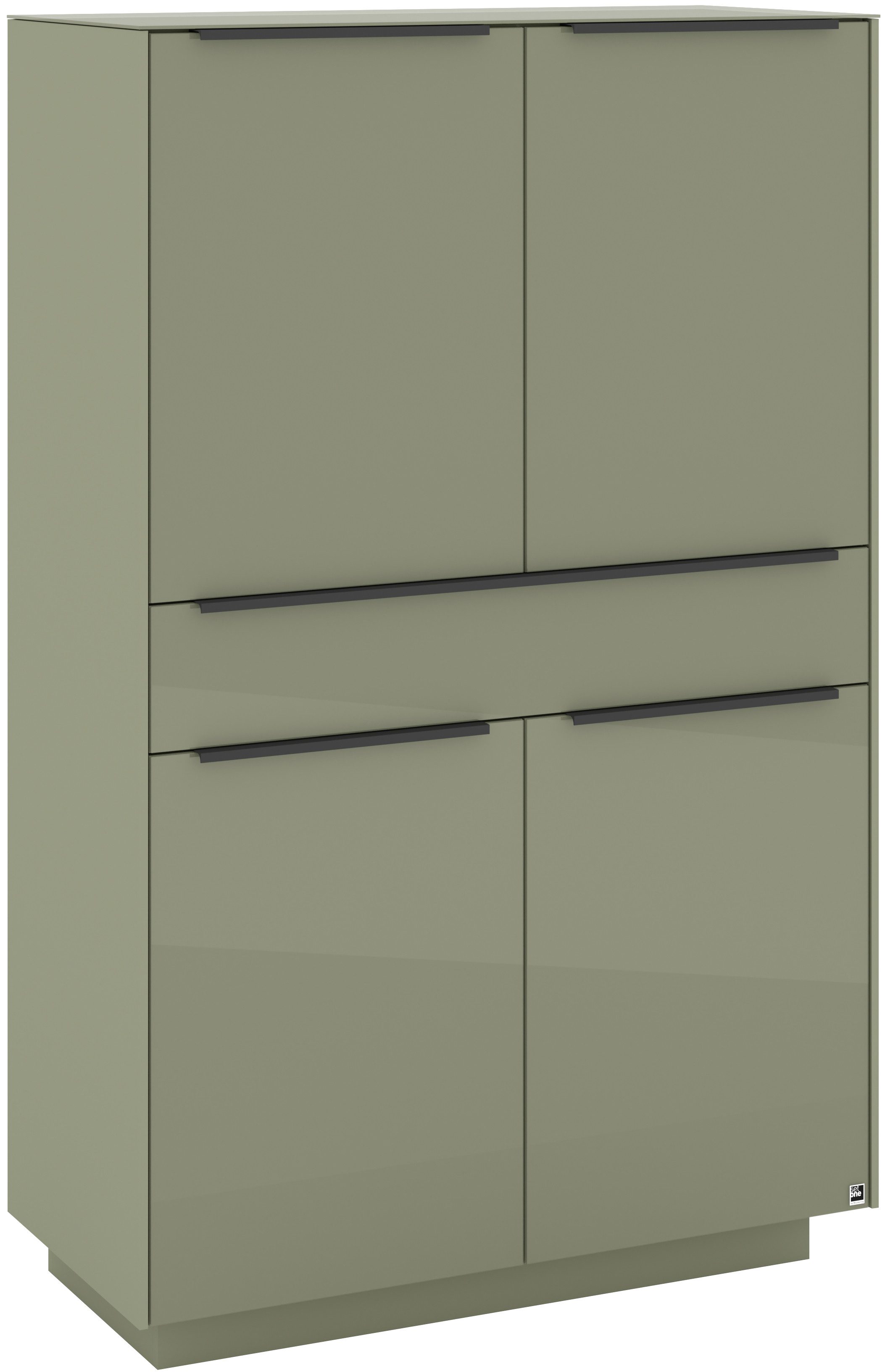 set one by Musterring Highboard Reno (1 St), Mit Sockel in diversen Farben, 148 cm Höhe & Farbauswahl