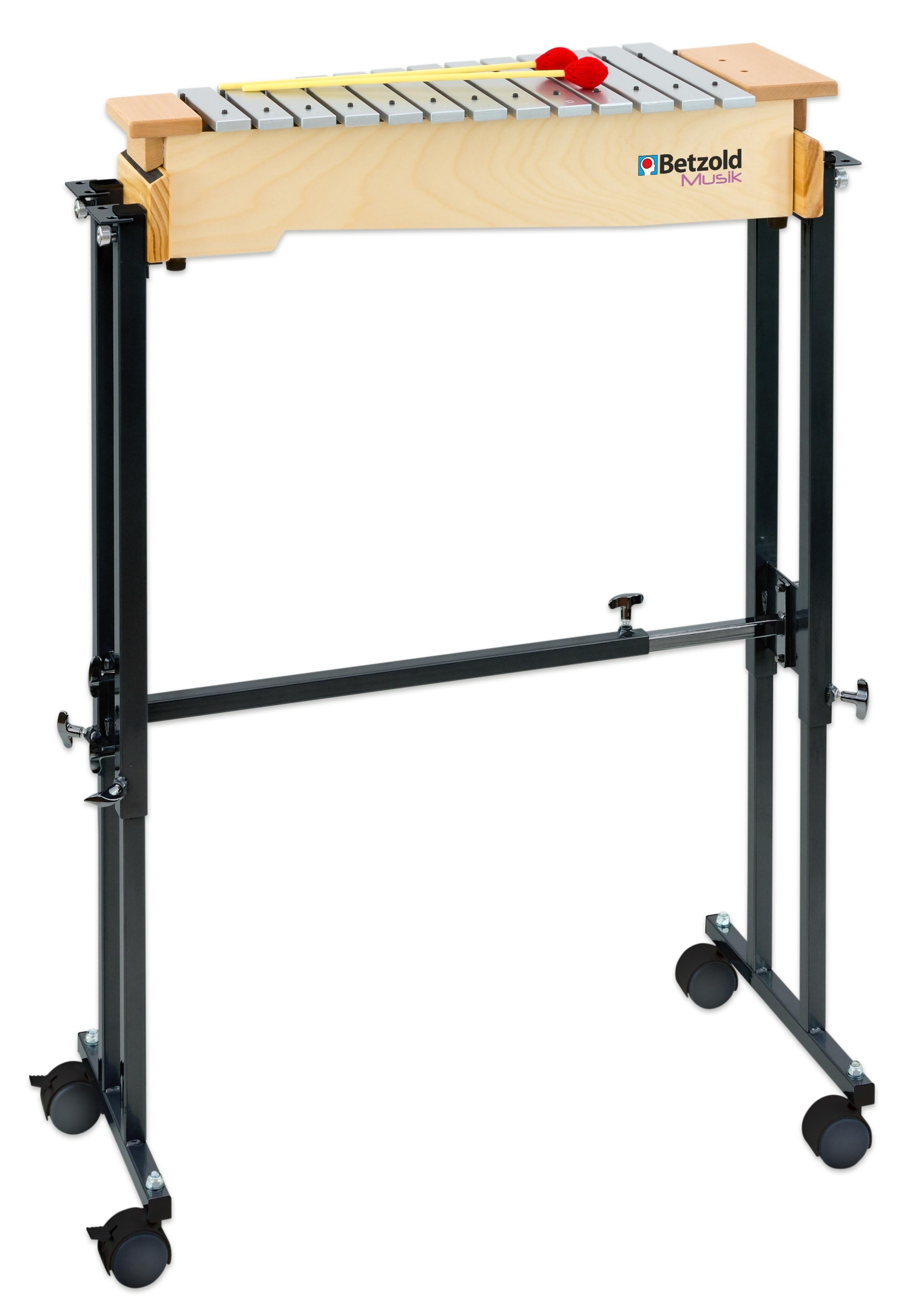 Betzold Metallophon Sopran-Metallophon + Ständerwagen