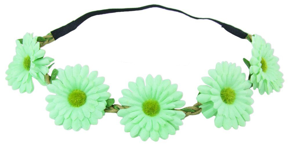 Kostüm Blumen Haarband mit Margeriten - Hellgrün