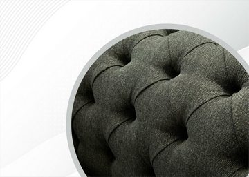 JVmoebel Ecksofa, Ecksofa L Form Chesterfield Grau Textil Sofa Wohnzimmer Eckgarnitur