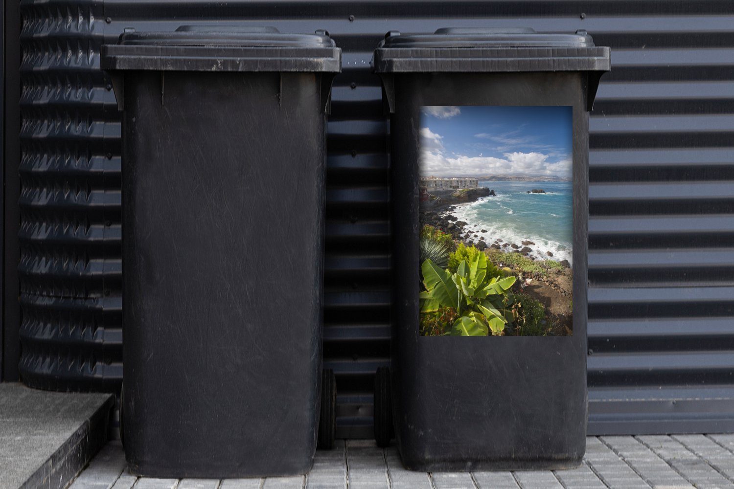 Canaria (1 Die Sticker, MuchoWow Mülleimer-aufkleber, zerklüftete von Gran St), Wandsticker Mülltonne, Nordküste Abfalbehälter Container,