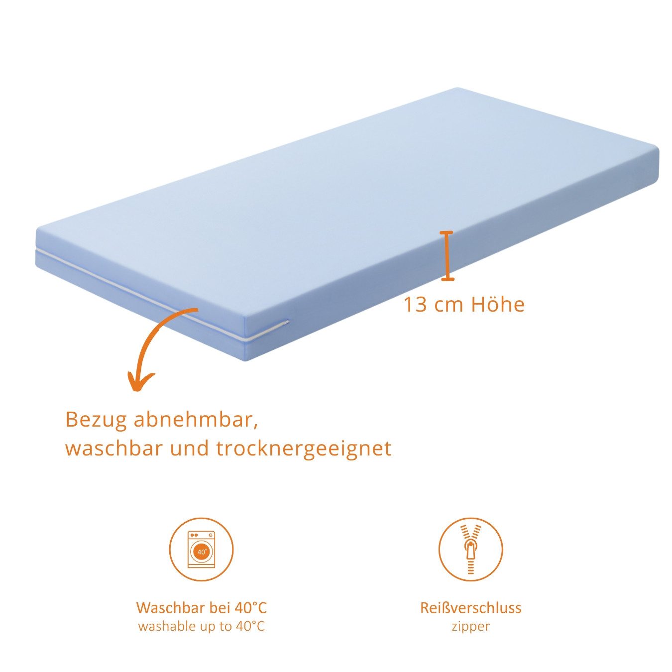 Komfortschaummatratze Basic 20, 90x200 cm, 140x200 cm und weitere Größen, sleepling, 13 cm hoch, für Allergiker geeignet