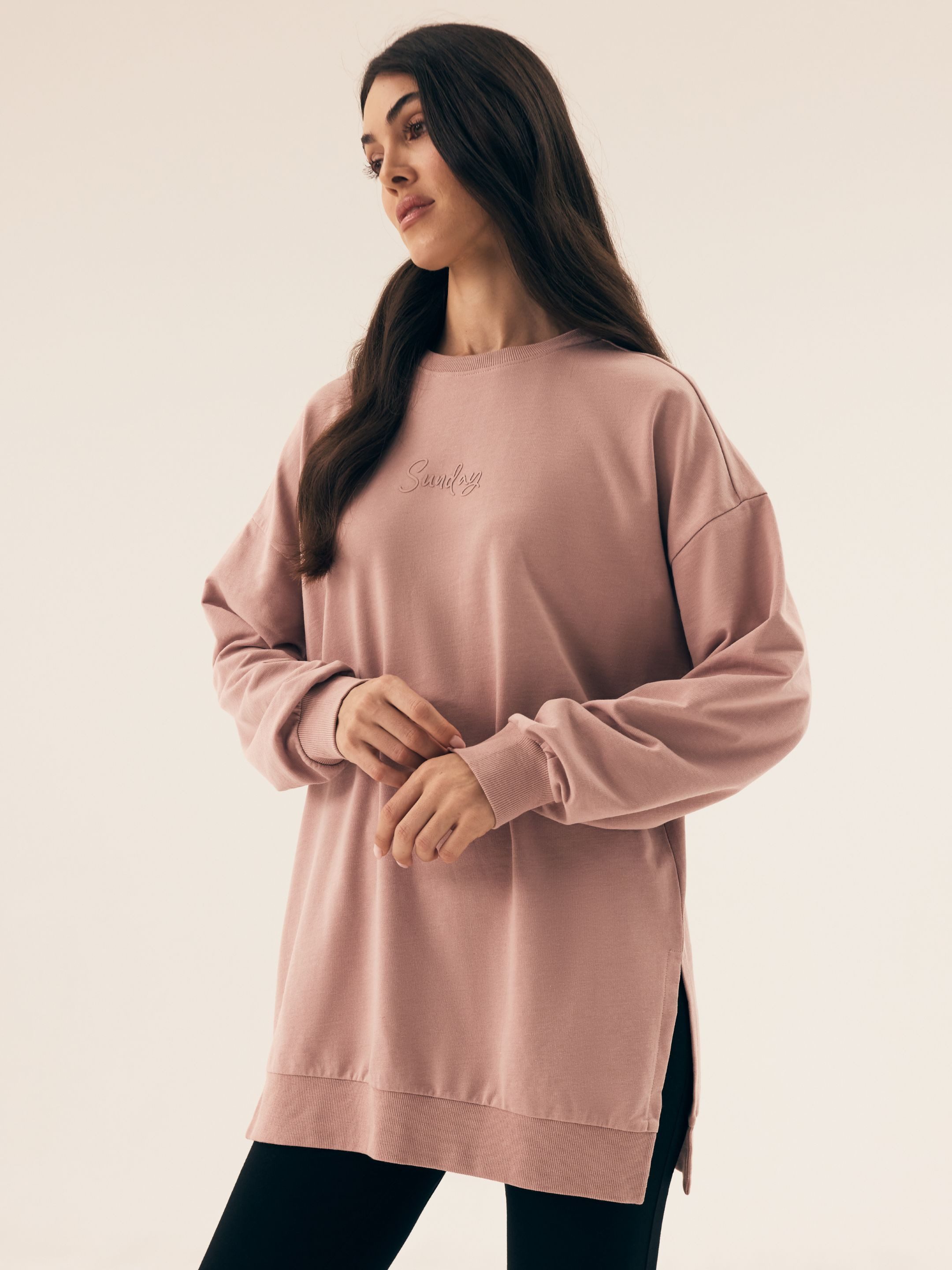 ESOTIQ Sweatshirt Sweatshirt Ray, Oversize, Longline, U-Boot-Ausschnitt