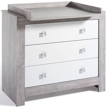 möbel-direkt.de Babyzimmer-Komplettset Nordic Driftwood, (Komplett Set, 5-St., Kleiderschrank + Babybett + Lattenrost + Umbauseiten + Wickelkommode), Schübe mit Selbsteinzug, Türen mit Soft Close