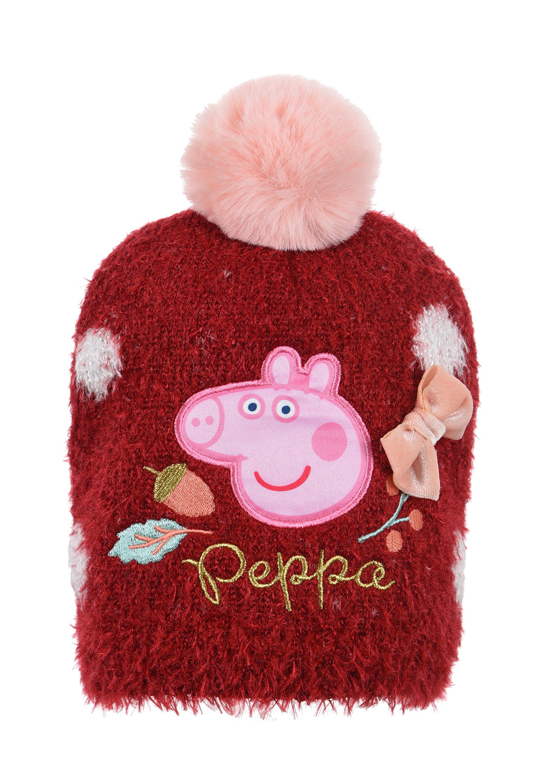 Peppa Pig Bommelmütze Peppa Wutz Kinder Mädchen Winter-Set Winter-Mütze Handschuhe (SET)