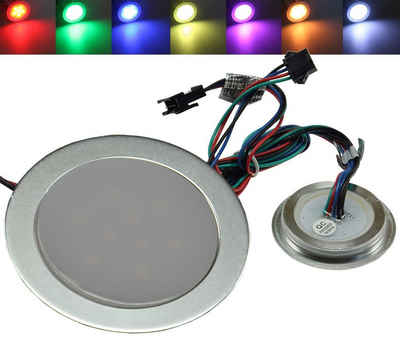 ChiliTec Deckenleuchten LED Einbauleuchte "EBL Slim RGB" IP67, 3 RGB LEDs, Alu matt, Ø55mm