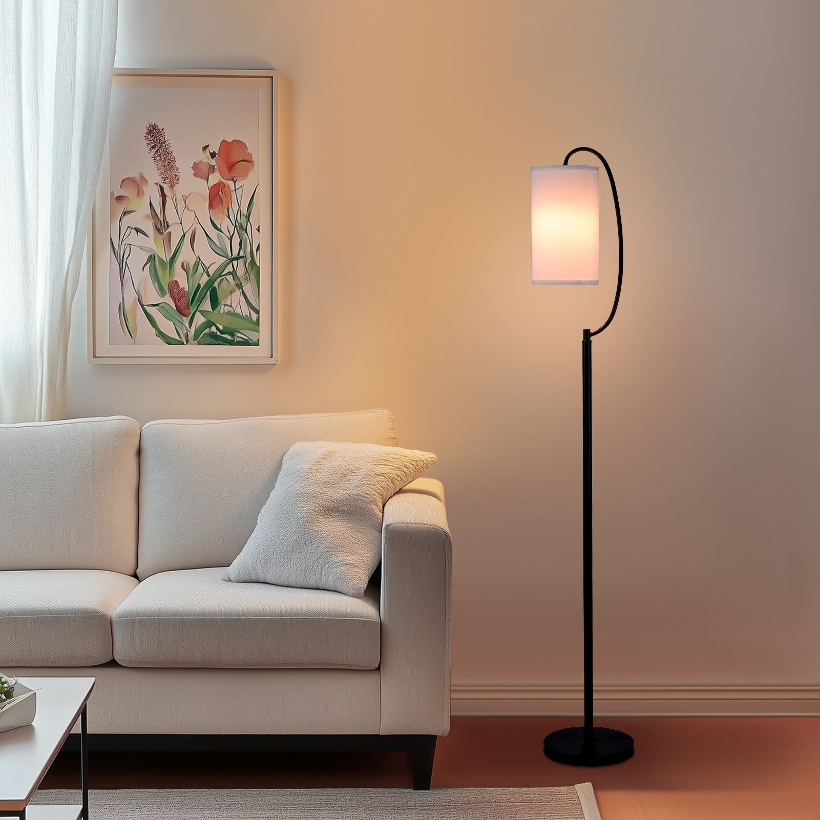 STANBOW Stehlampe Stehleuchten LED E27,Bogenlampe, Lampenschirm Stehlampen, günstig online kaufen