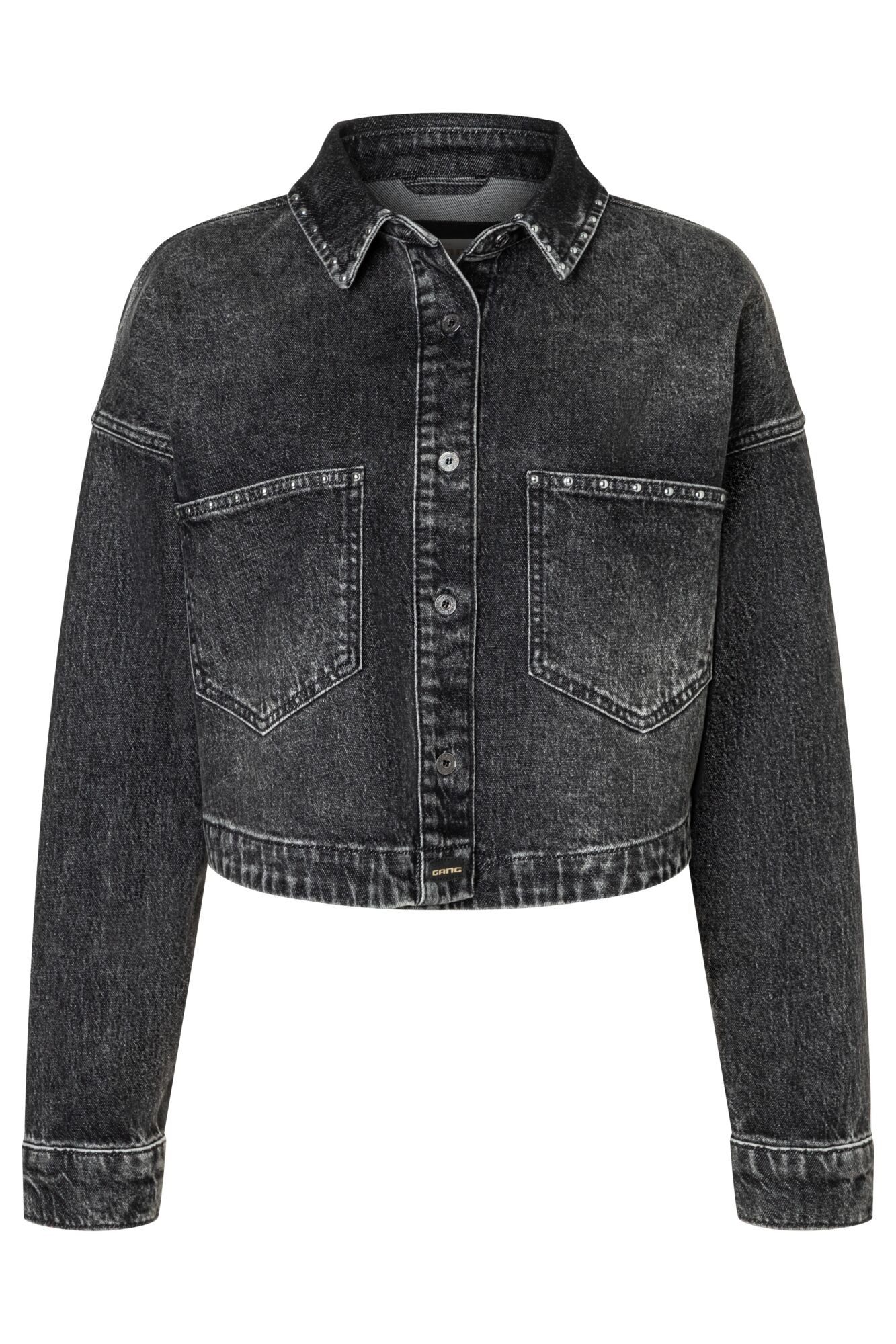GANG Jeansjacke 94LUNA CROPPED mit Hemdkragen