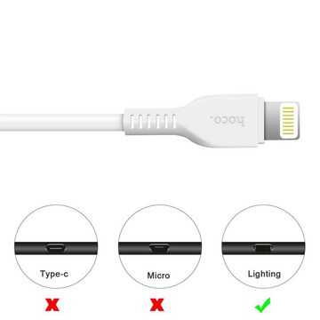 HOCO X20 USB Daten & Ladekabel bis zu 2.4A Ladestrom Smartphone-Kabel, Lightning, USB Typ A (100 cm), Hochwertiges Aufladekabel für iPhone, iPad oder den iPod