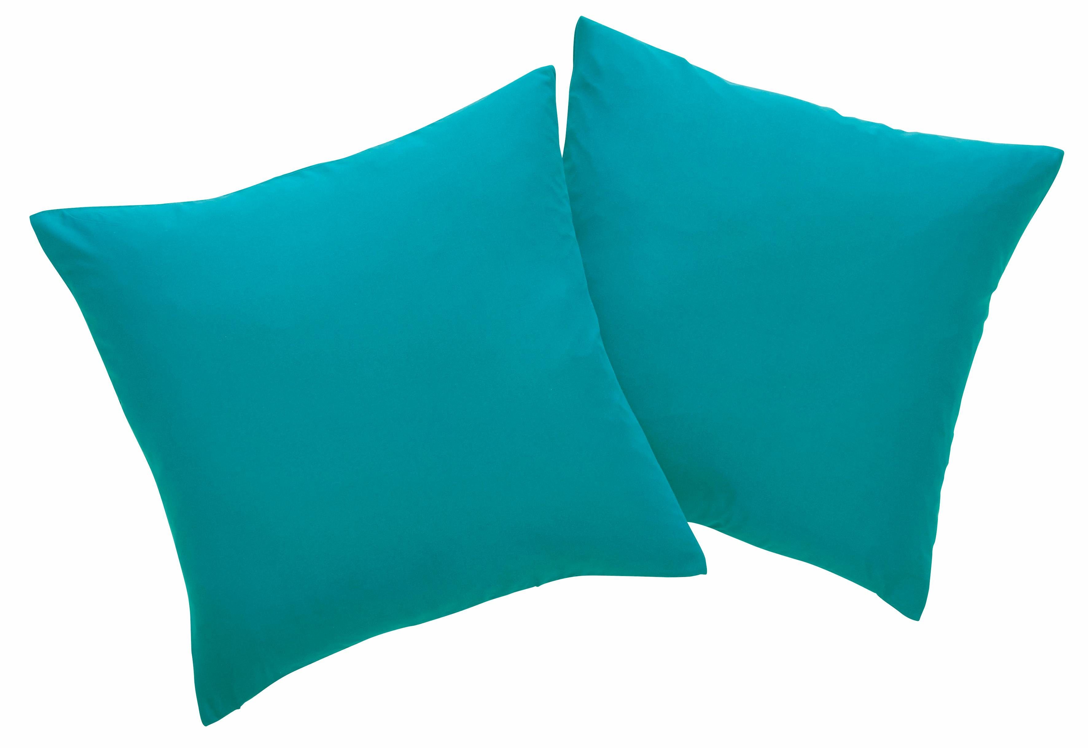 my home Dekokissen Parry Microfaser, 2-er Set, unifarben, Kissenhüllen ohne Füllung, mit Reißverschluss