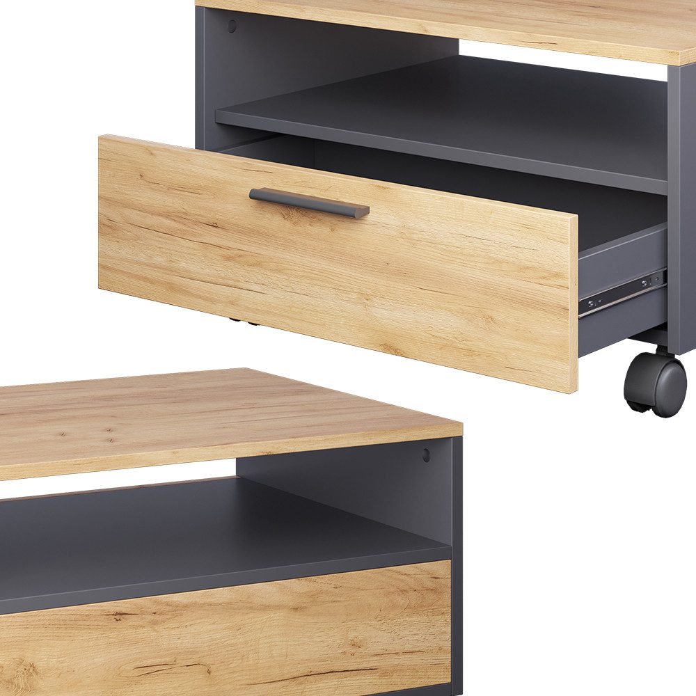 Vicco Beistelltisch Bibo, Anthrazit/Goldkraft Eiche, 70 x 52.4 cm (1-St)