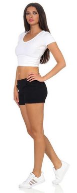 EloModa Hotpants Damen Sport Shorts Hotpants kurz; S M L XL 2XL 3XL (1-tlg) mit Taschen