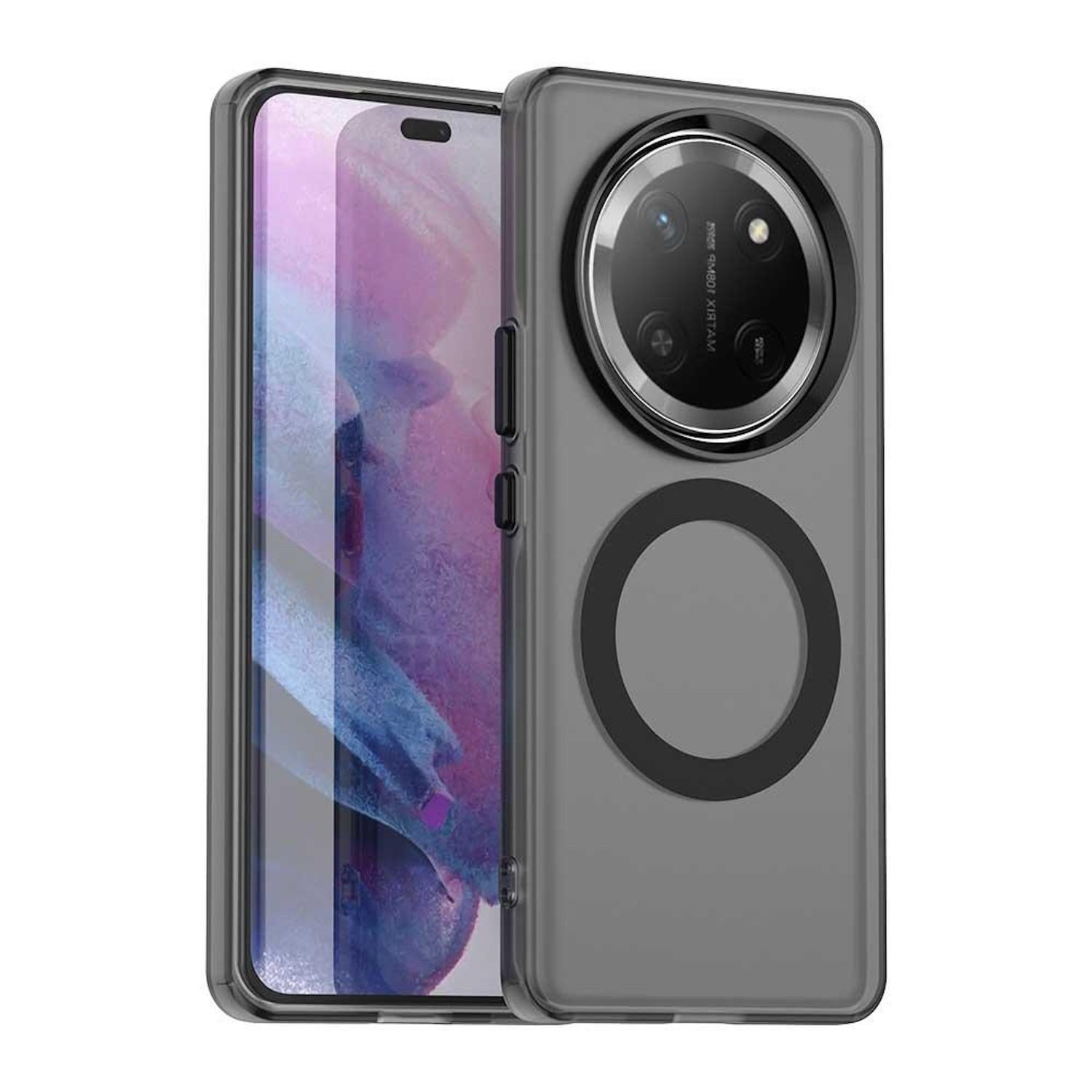 Wigento Handyhülle Für Honor Magic 7 Lite Candy Design Magsafe Hybrid TPU Hülle Schwarz, Magsafe Funktion, Stoßschutz, präzise Aussparungen