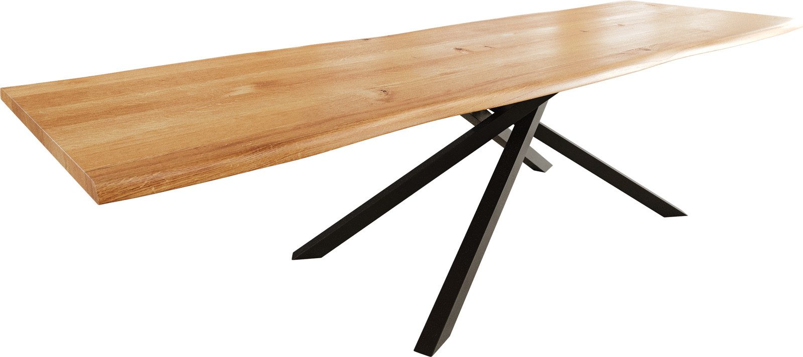 DELIFE Esstisch Edge, Eiche Natur 300x100x4 günstig online kaufen