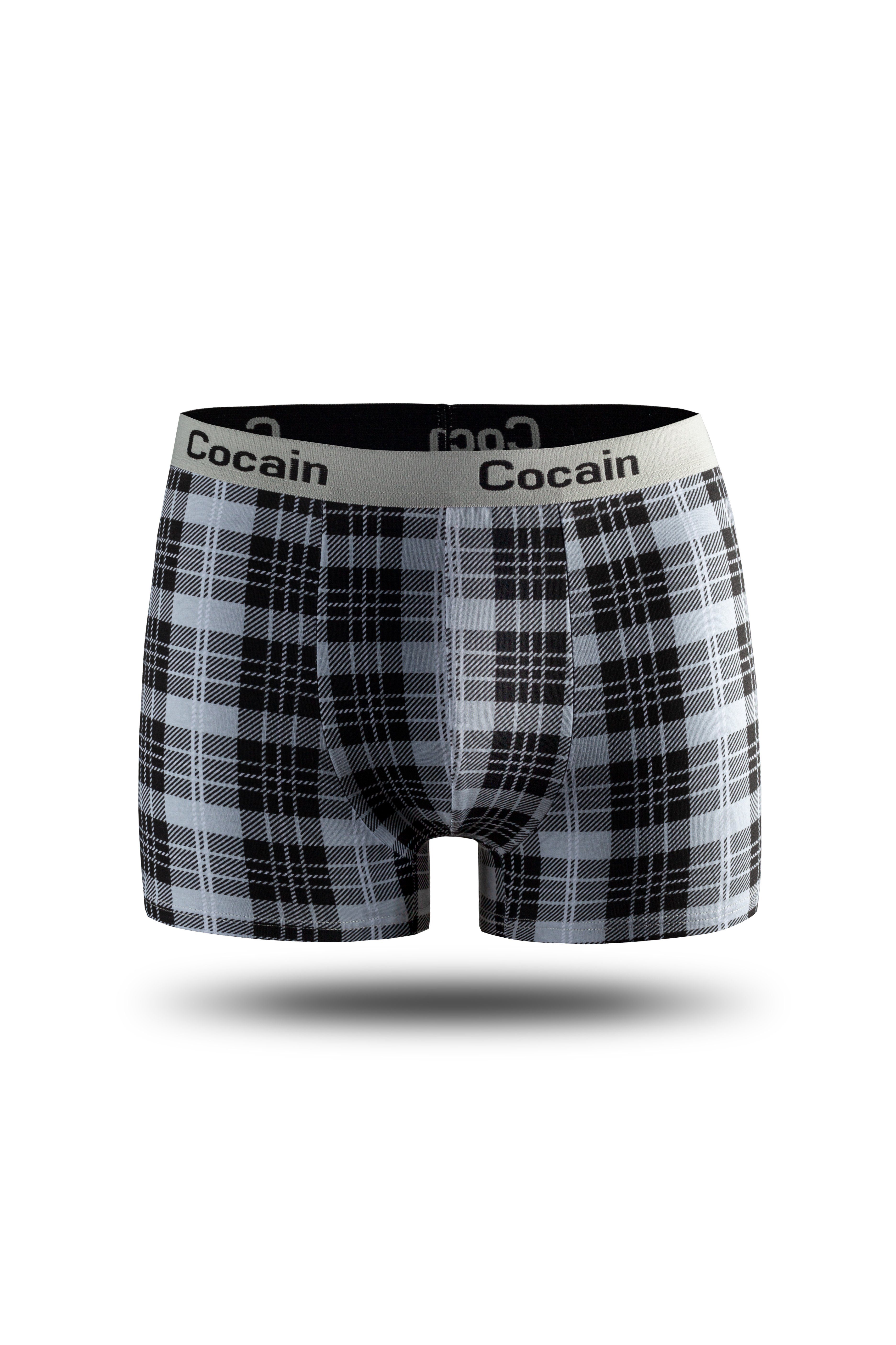 Cocain underwear Boxershorts Boxershorts Bund Herren am (5-St., kariert Logoschriftzug Europa aus Spitzenqualität 5er-Pack)