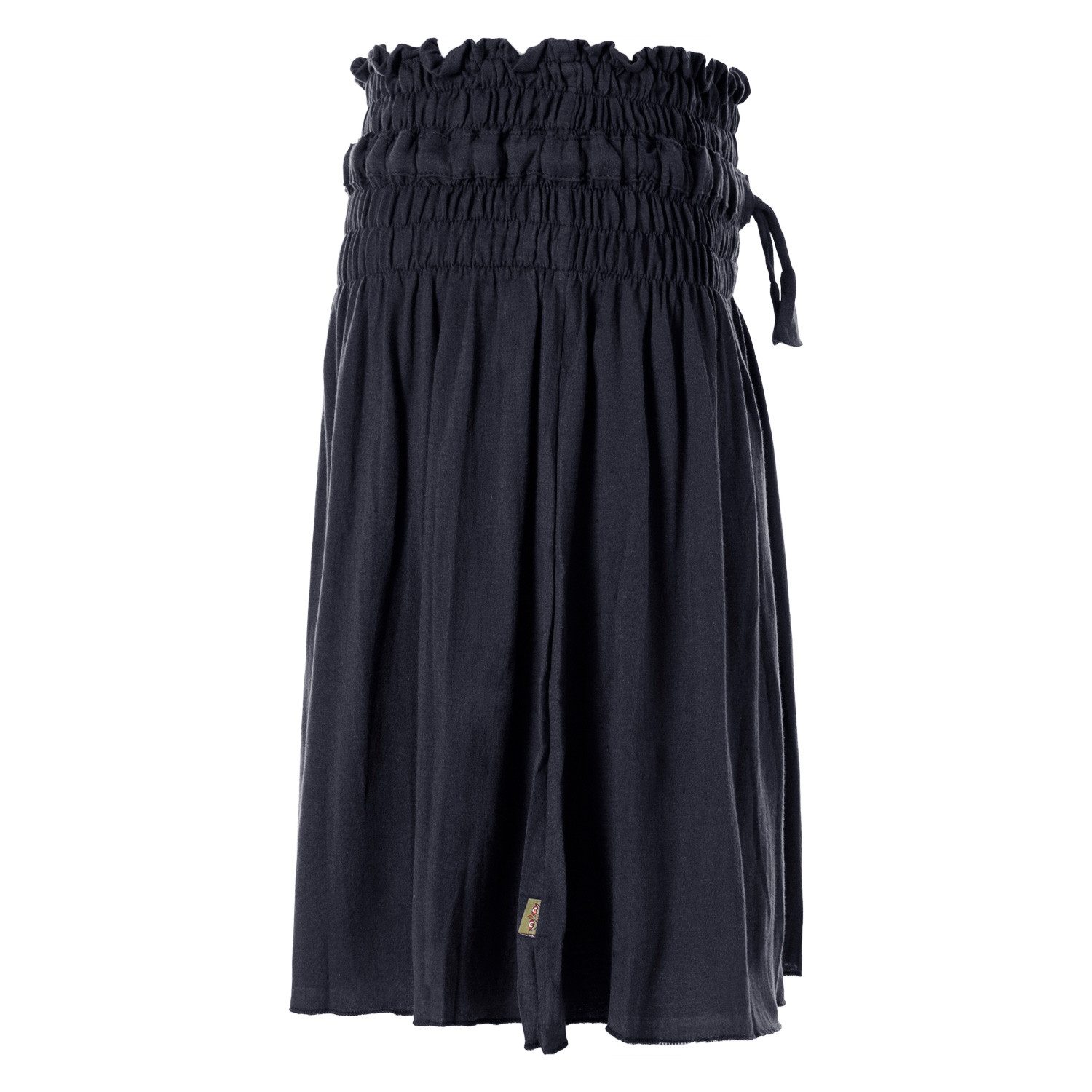 Vishes A-Linien-Rock Damen Rock knielang Basic-Rock Baumwoll-Rock Einfarbig Schlicht Boho, Hippie, Yoga Style