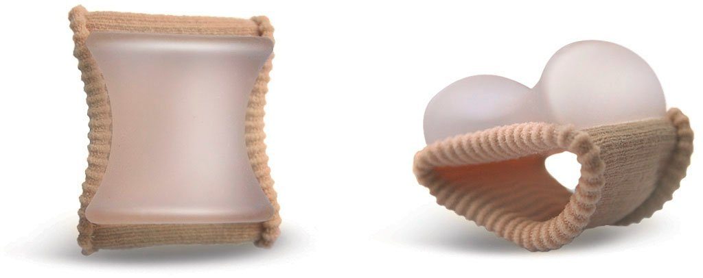 Fußgut Hallux-Bandage Softkissen mit Fixierband, verhindert Reiben, 2er Set, Druckentlastung bei Hühneraugen, Schwielen, Entlastung Hallux Valgus