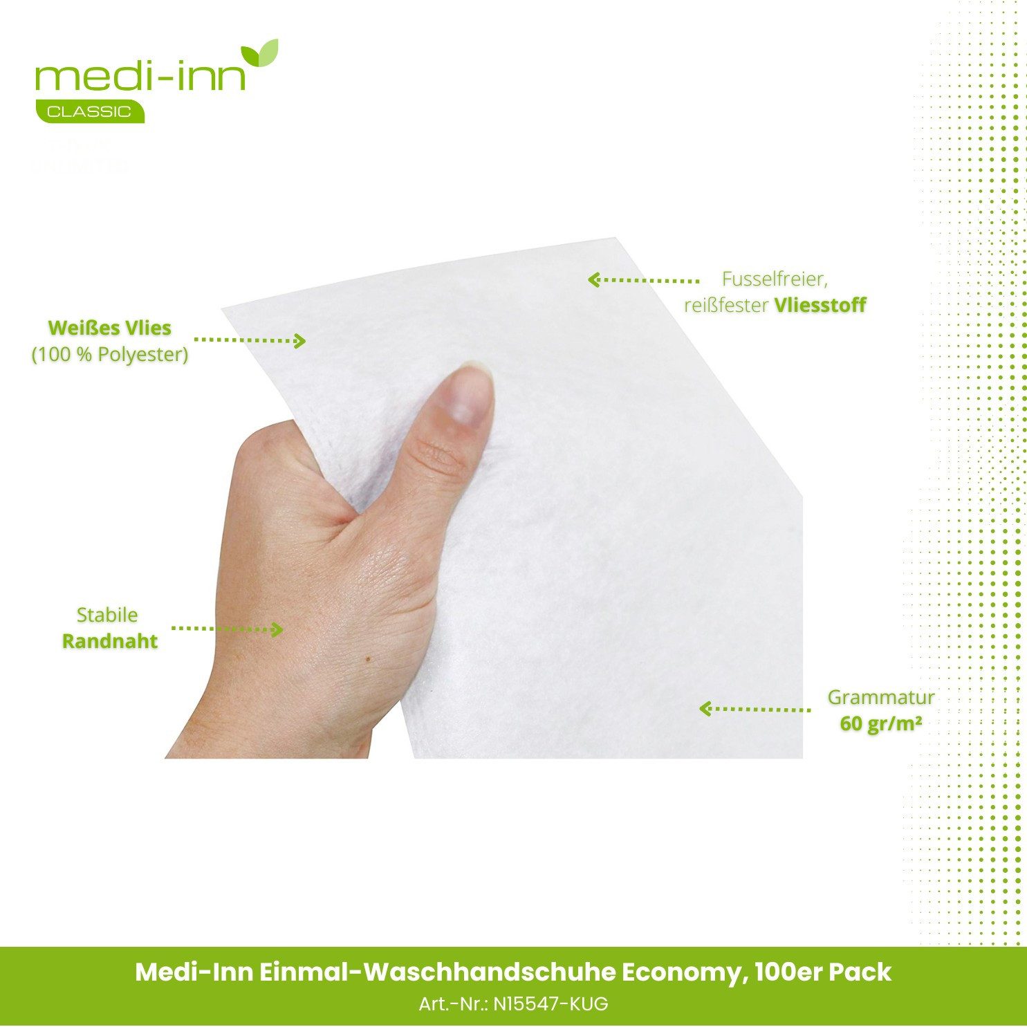 Medi-Inn Waschlappen Waschhandschuhe Economy 100er Pack, (N15547-KUG)