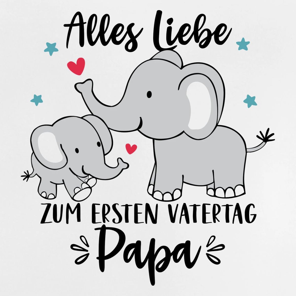 Spreadshirt T-Shirt Alles Liebe Zum Ersten Vatertag Elefanten Baby Bio-T-Shirt (1-tlg)