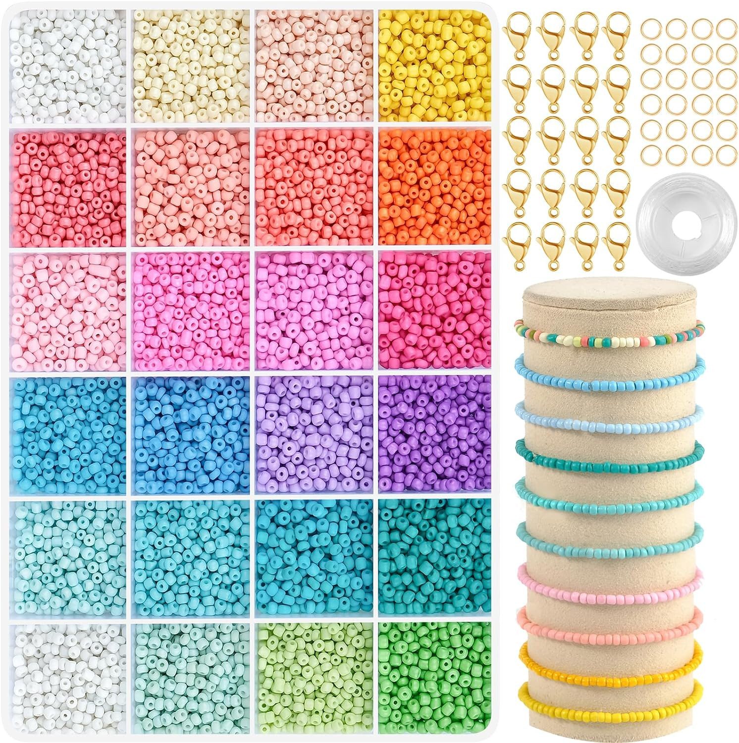 Ketten und Armband Set Macaron Perlen zum Auffädeln Kit Perlen Set