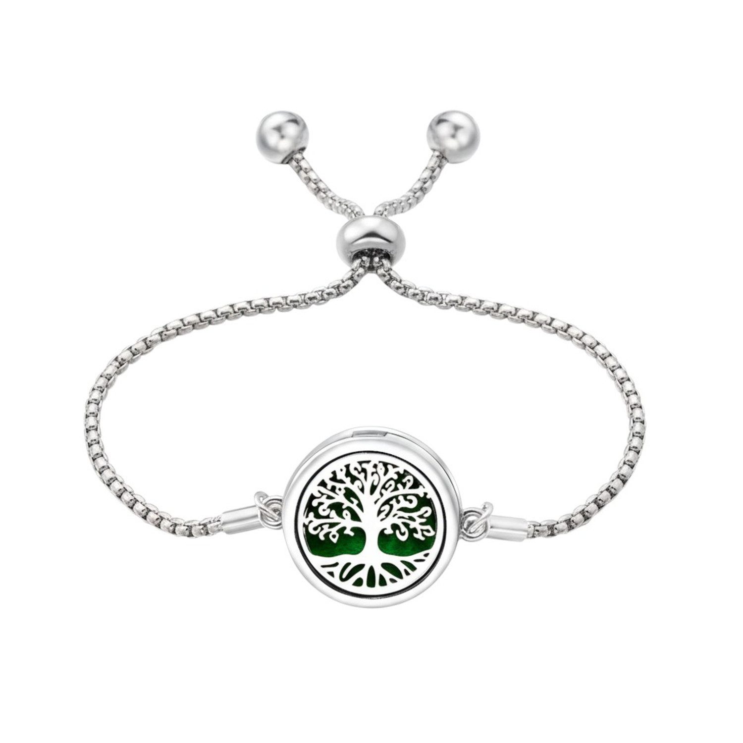 KARMA Armband Duftarmband Damen Lebensbaum Medaillon (Armband mit Duftpad, 1-tlg., Damenarmband Aromatherapie), Edelstahl wasserfest hypoallergen