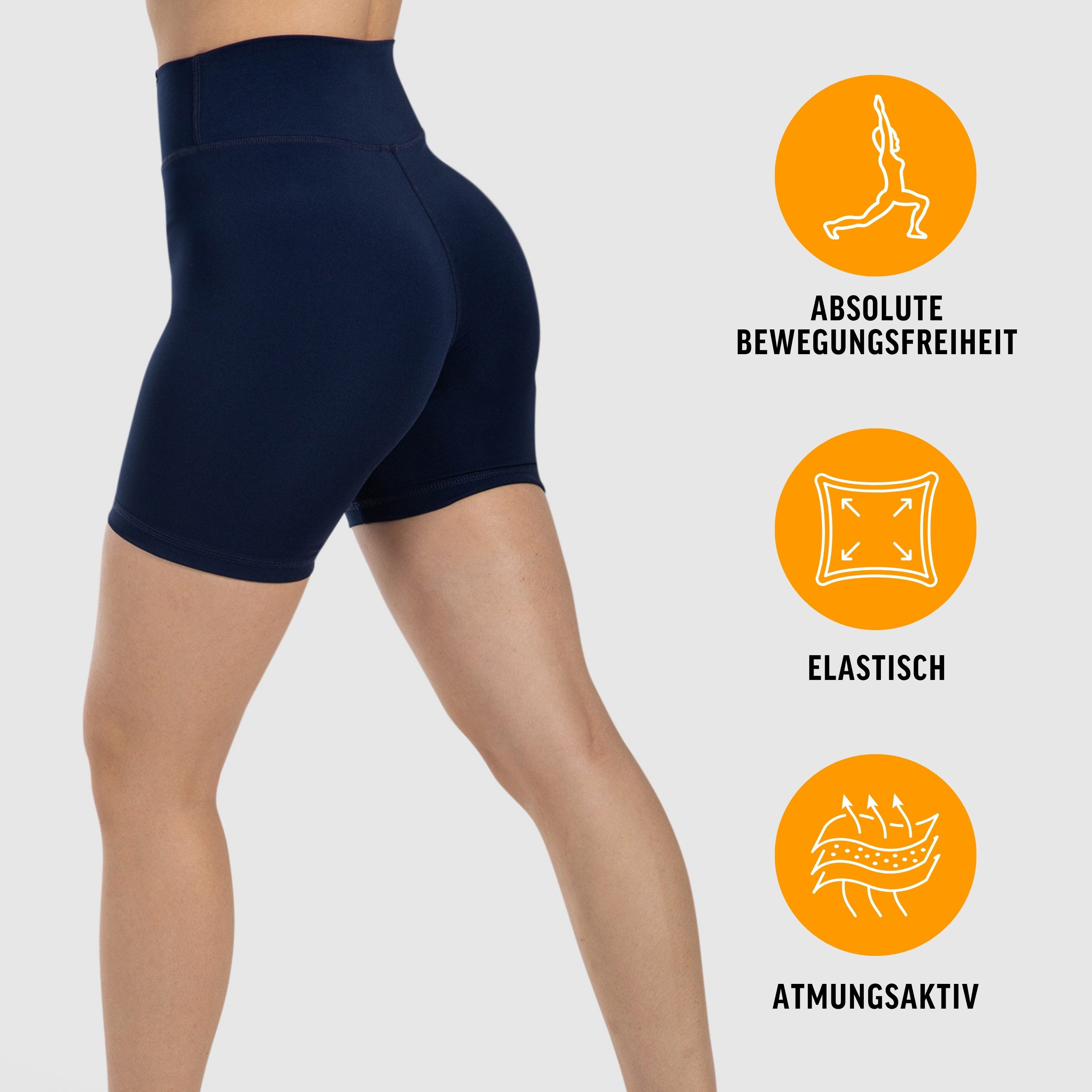 Smilodox Shorts SoftFeel Darbie, High Waist Yogashorts, atmungsaktiv & 4-Wege-Stretch Feuchtigkeitsableitende Radlerhose, schnelltrocknend, Pilates Yoga