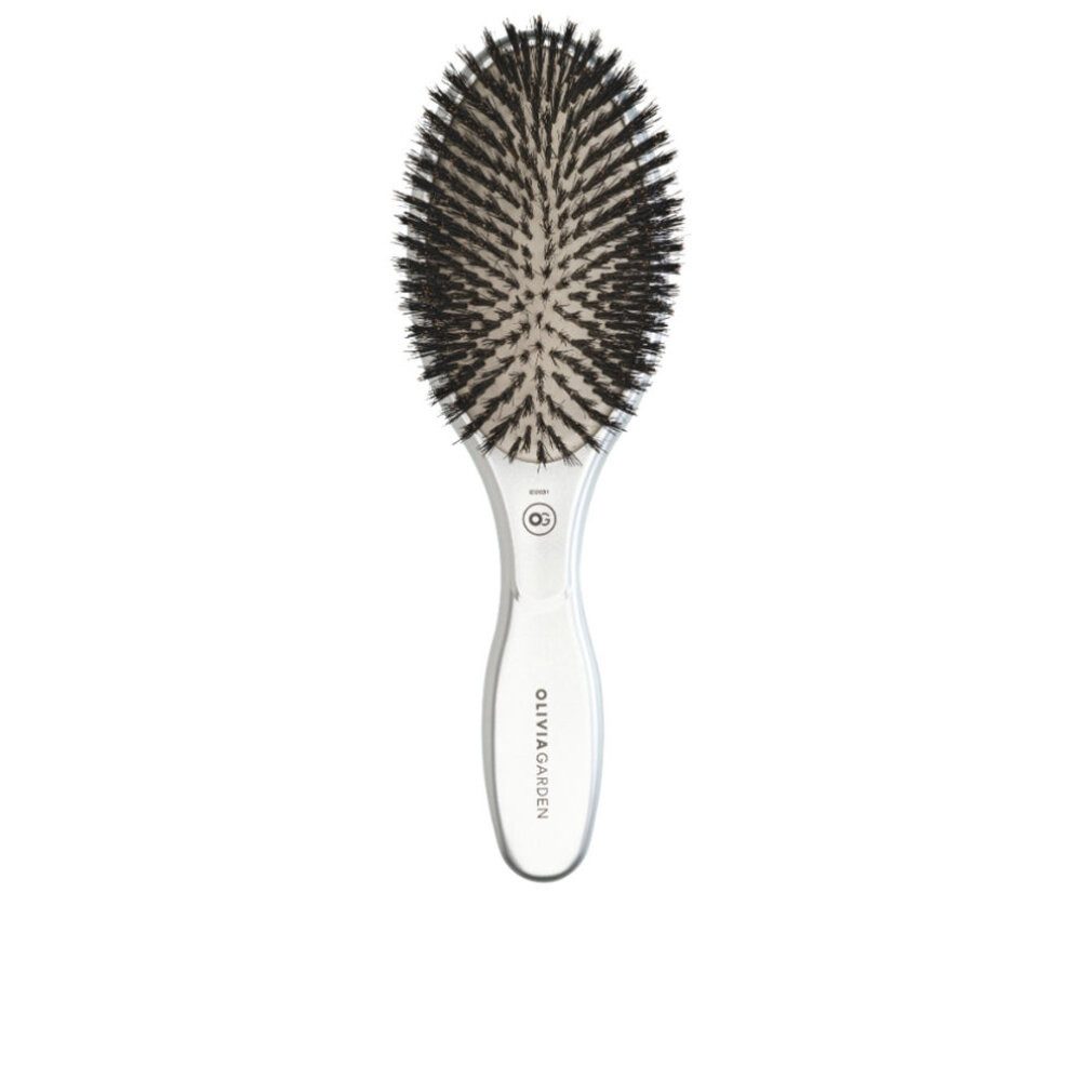 OLIVIA GARDEN Haarpflege-Set EXPERT CARE OVALBRETT & NYLONBORSTEN SILBER 1 U
