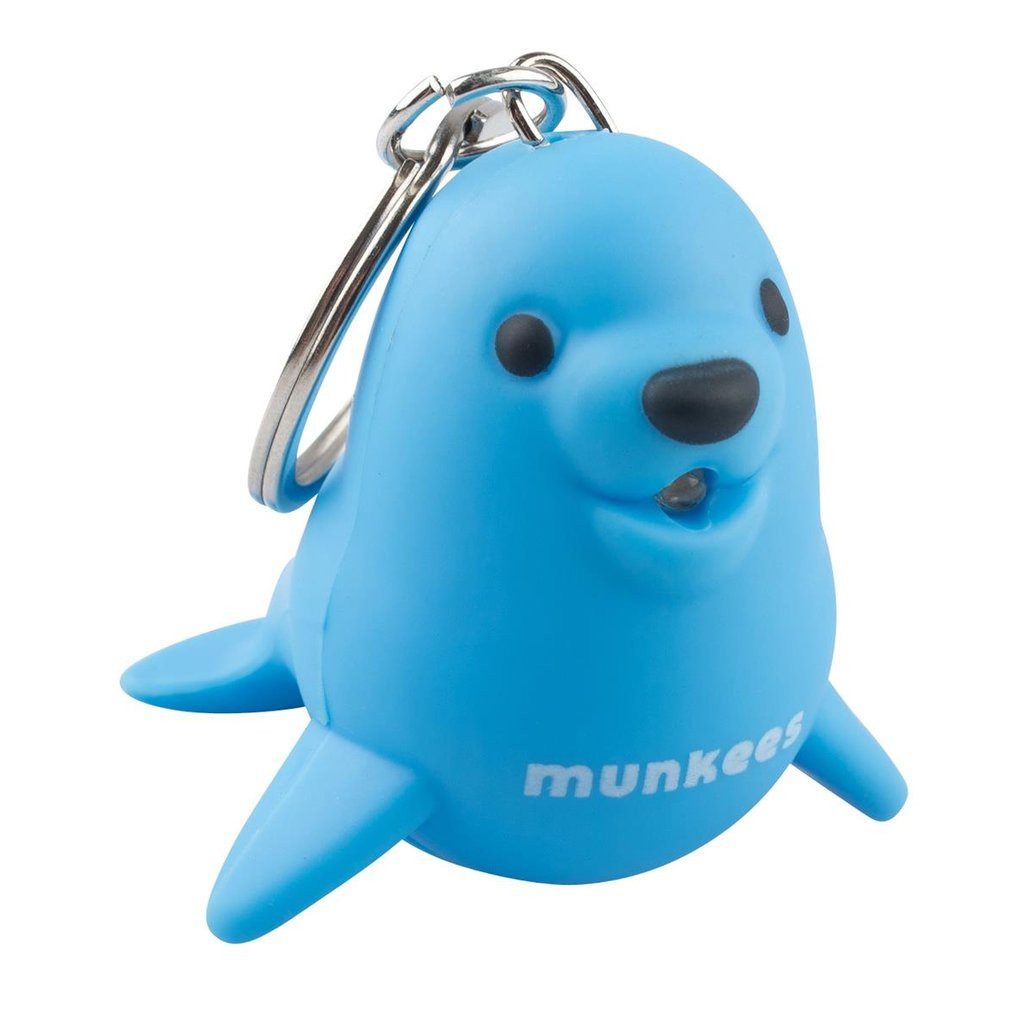 Munkees Taschenlampe LED- und Sound-Anhänger Seelöwe für Schlüsselbund und Rucksack (Kein Set, 1-St), LED- und Soundfunktion, Schlüsselanhänger, Seelöwen-Design