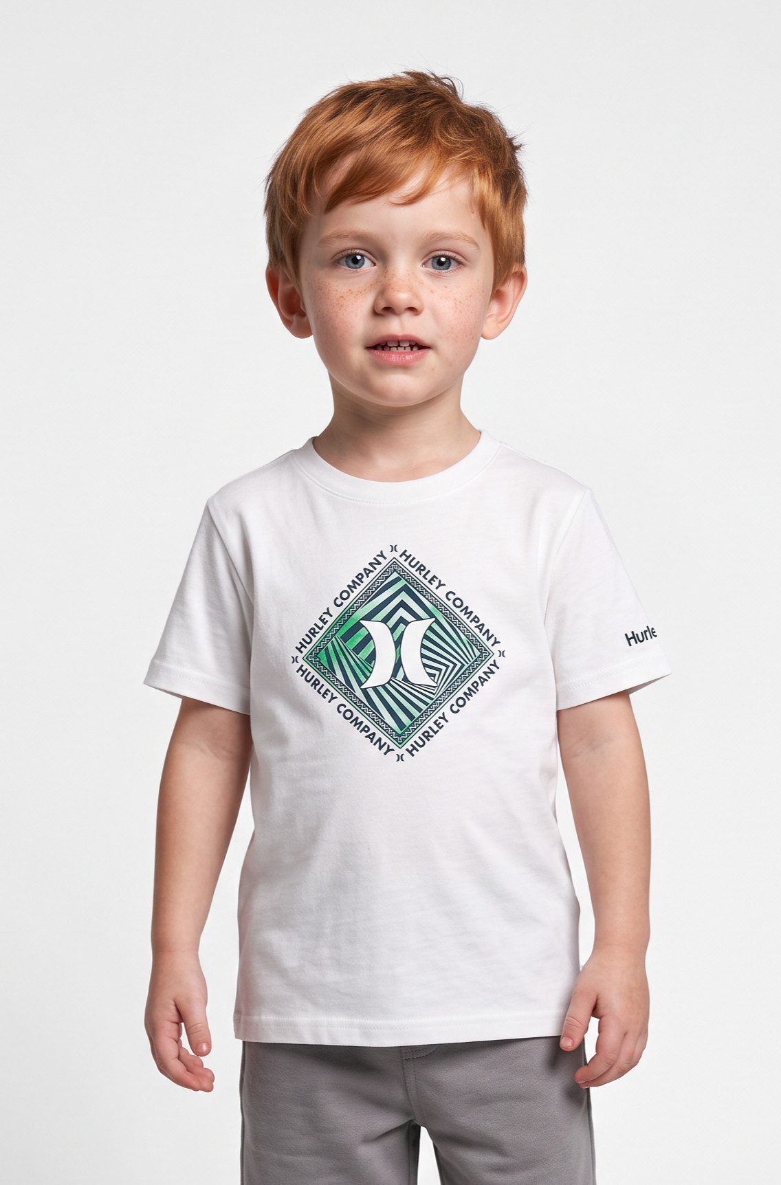 Hurley T-Shirt mit Kurzarmdesign, aus Baumwolle und Polyester, normale Länge