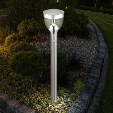 Globo LED Gartenfackel, LED-Leuchtmittel fest verbaut, Neutralweiß, Gartenleuchte mit Bewegungsmelder LED Wegeleuchte Edelstahl