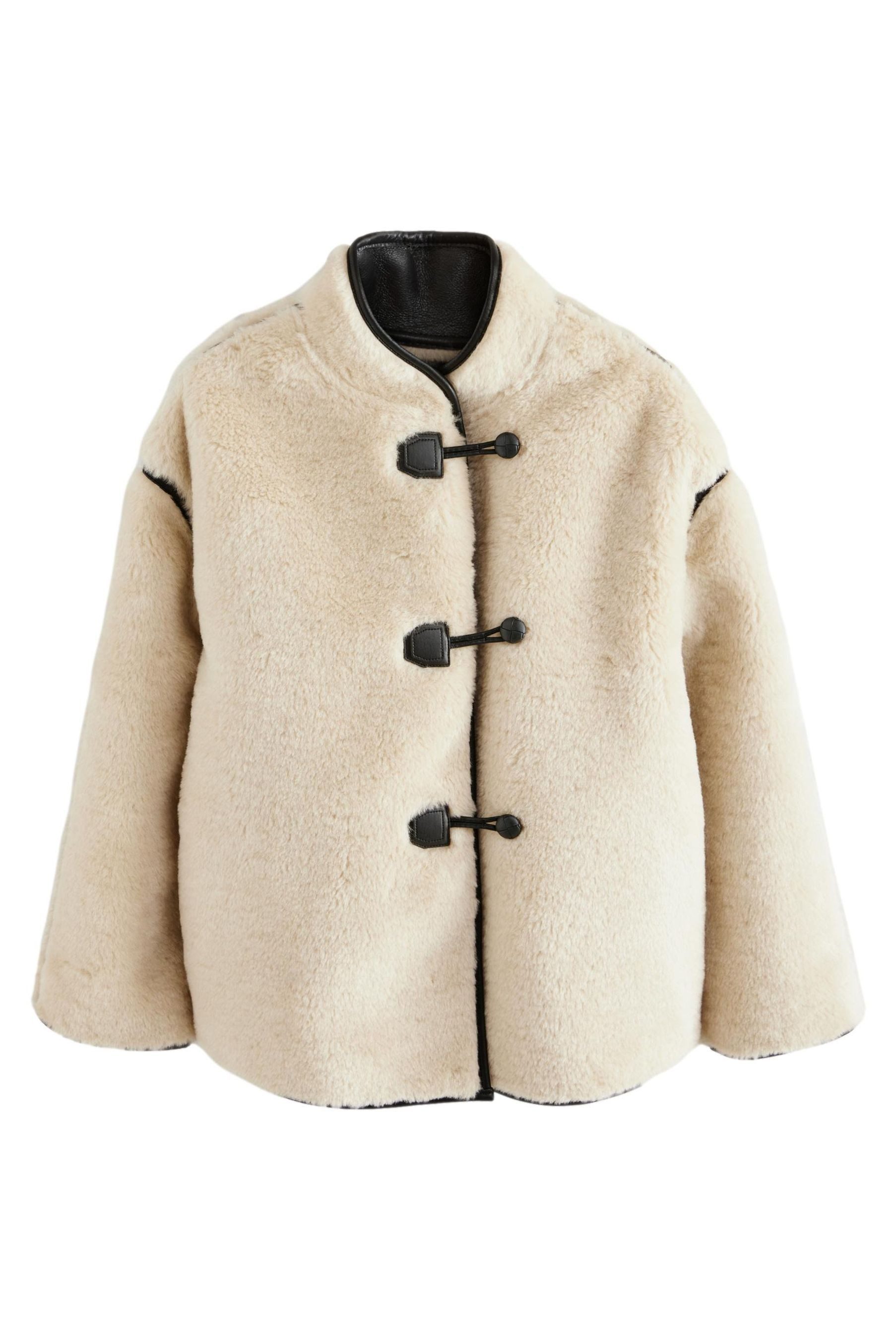 Next Fellimitatjacke Dufflecoat aus Teddyfell – Kurzgröße (1-St) günstig online kaufen